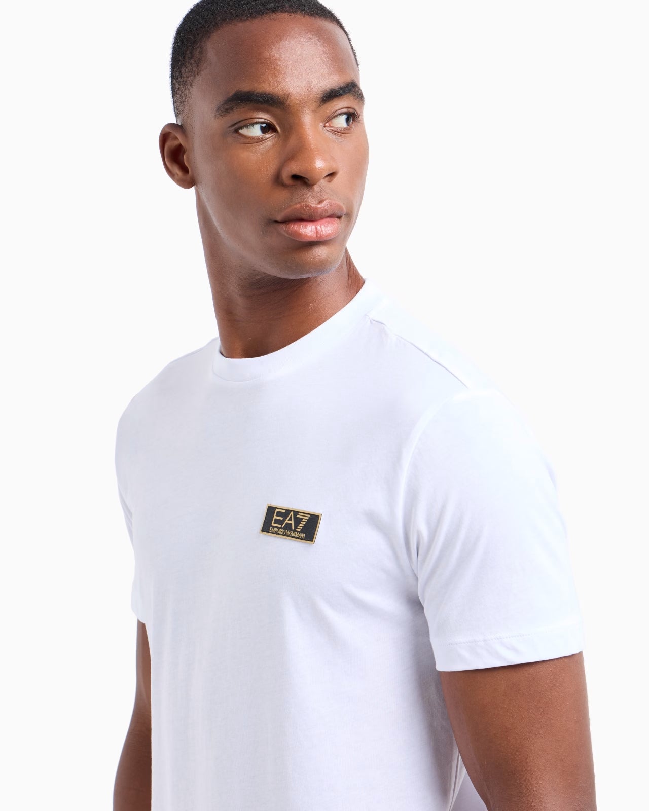 Emporio Armani Ea7 T Shirt 7m000021 Af10170 Whi Gold Branco Dourado_shot1