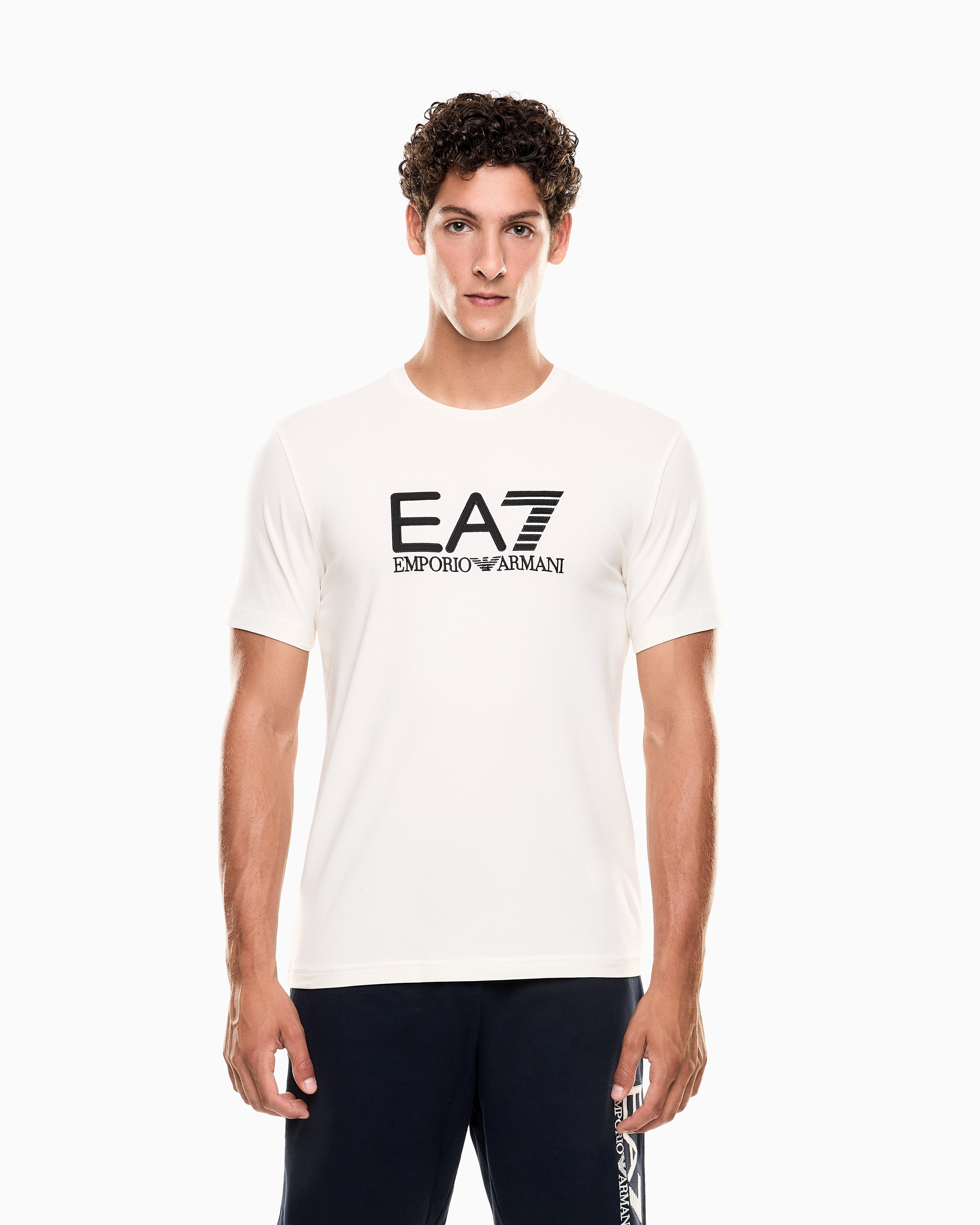 Emporio Armani Ea7 T Shirt 7m000899 Af10373 Whi Black Branco Preto_shot3