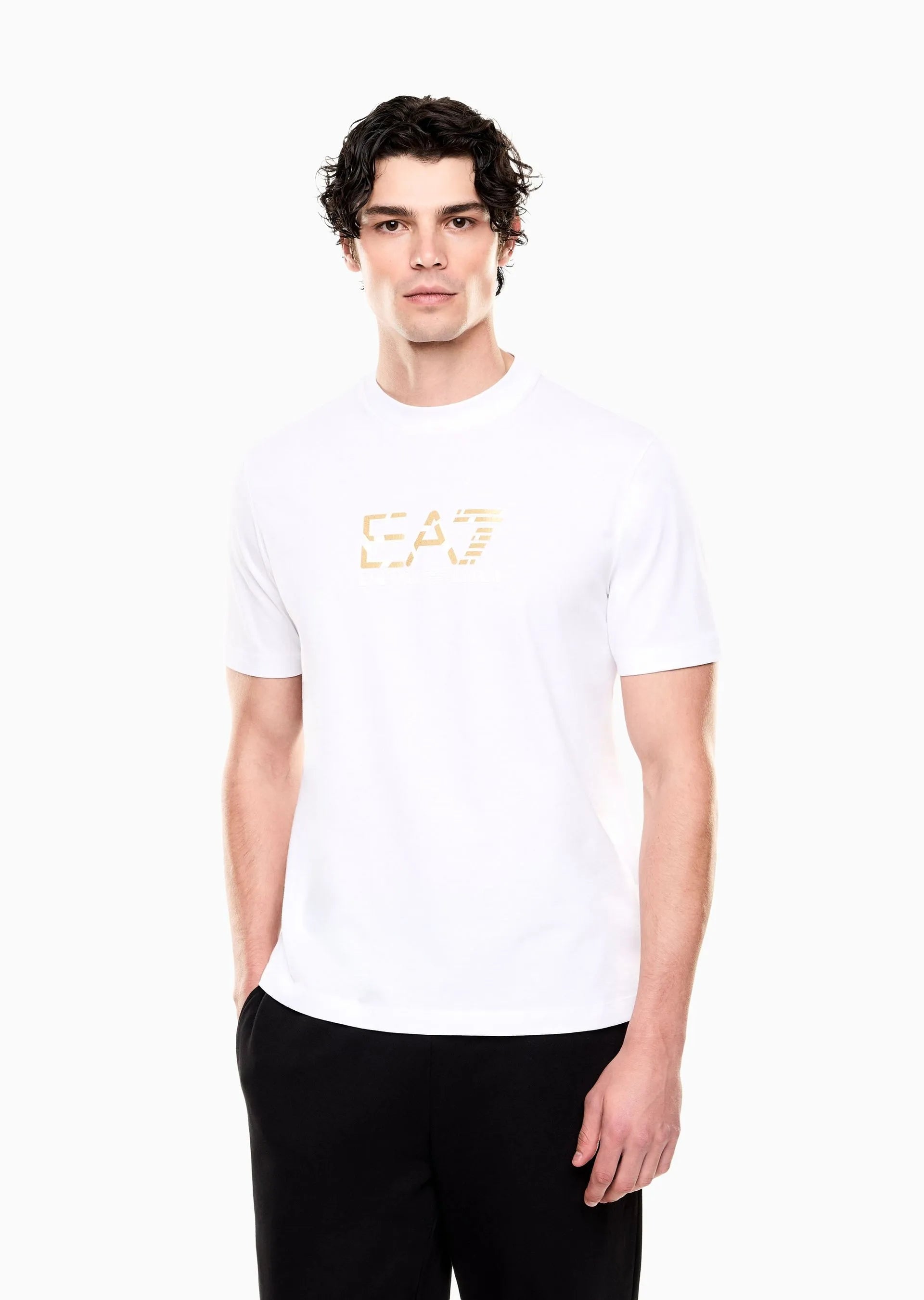 Emporio Armani Ea7 T Shirt 7m001562 Af17789 Whi Gold Branco Dourado_shot3
