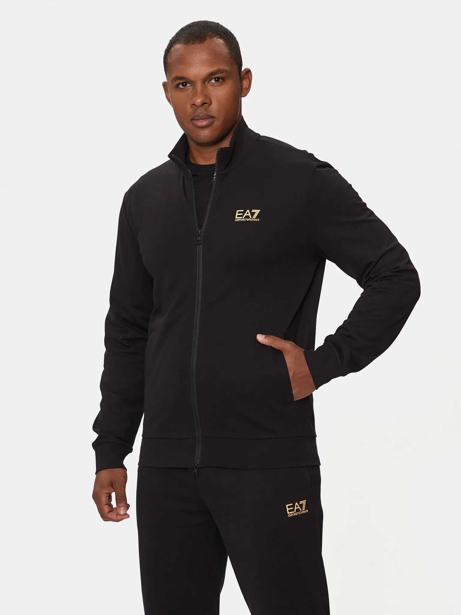 Emporio Armani Ea7 Tracksuit 8npv60 Pjvrz Blk Gold Preto Ouro_shot4