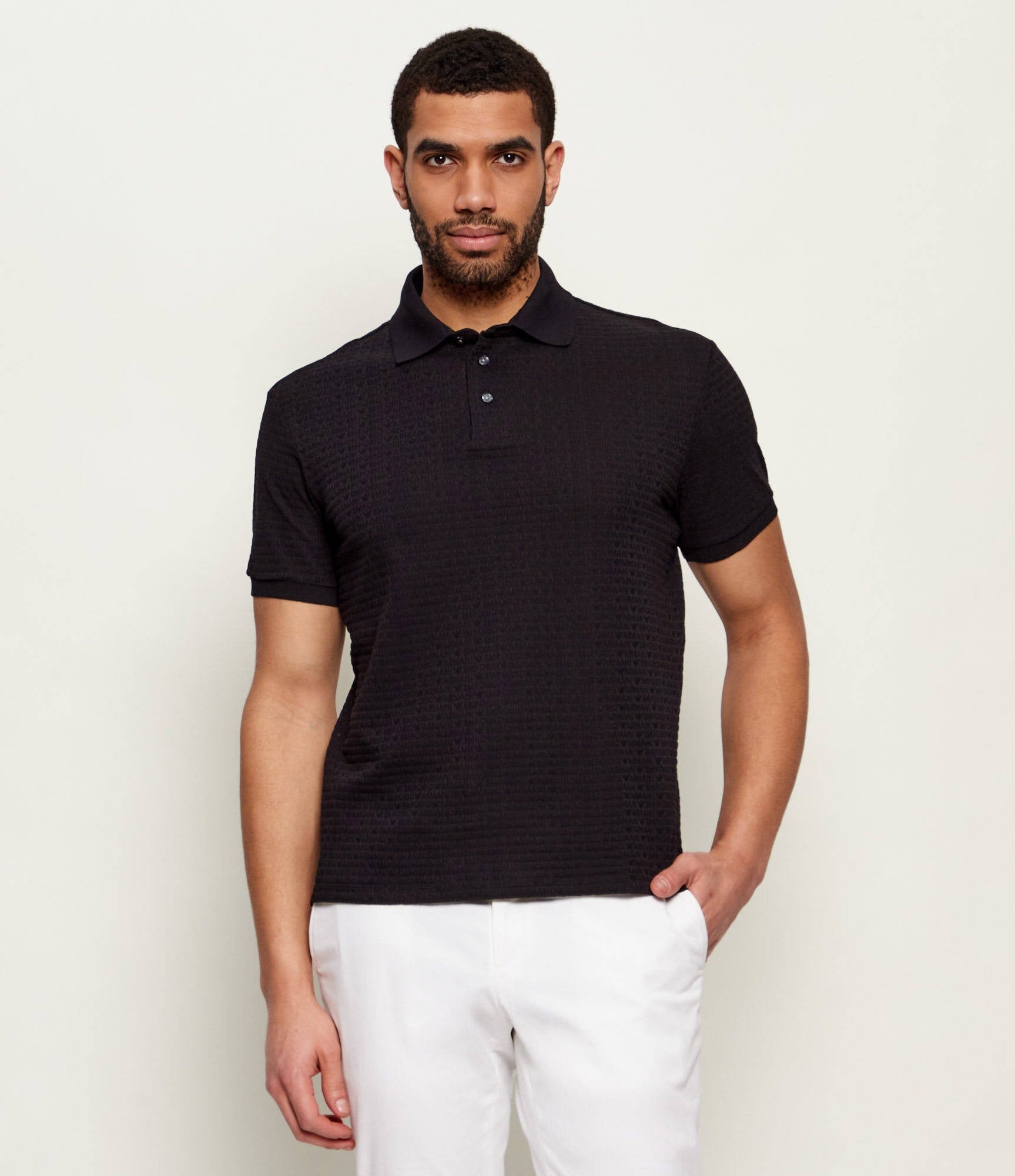 Emporio Armani Polo Em004595 Af10762 Black.logo Preto_shot1