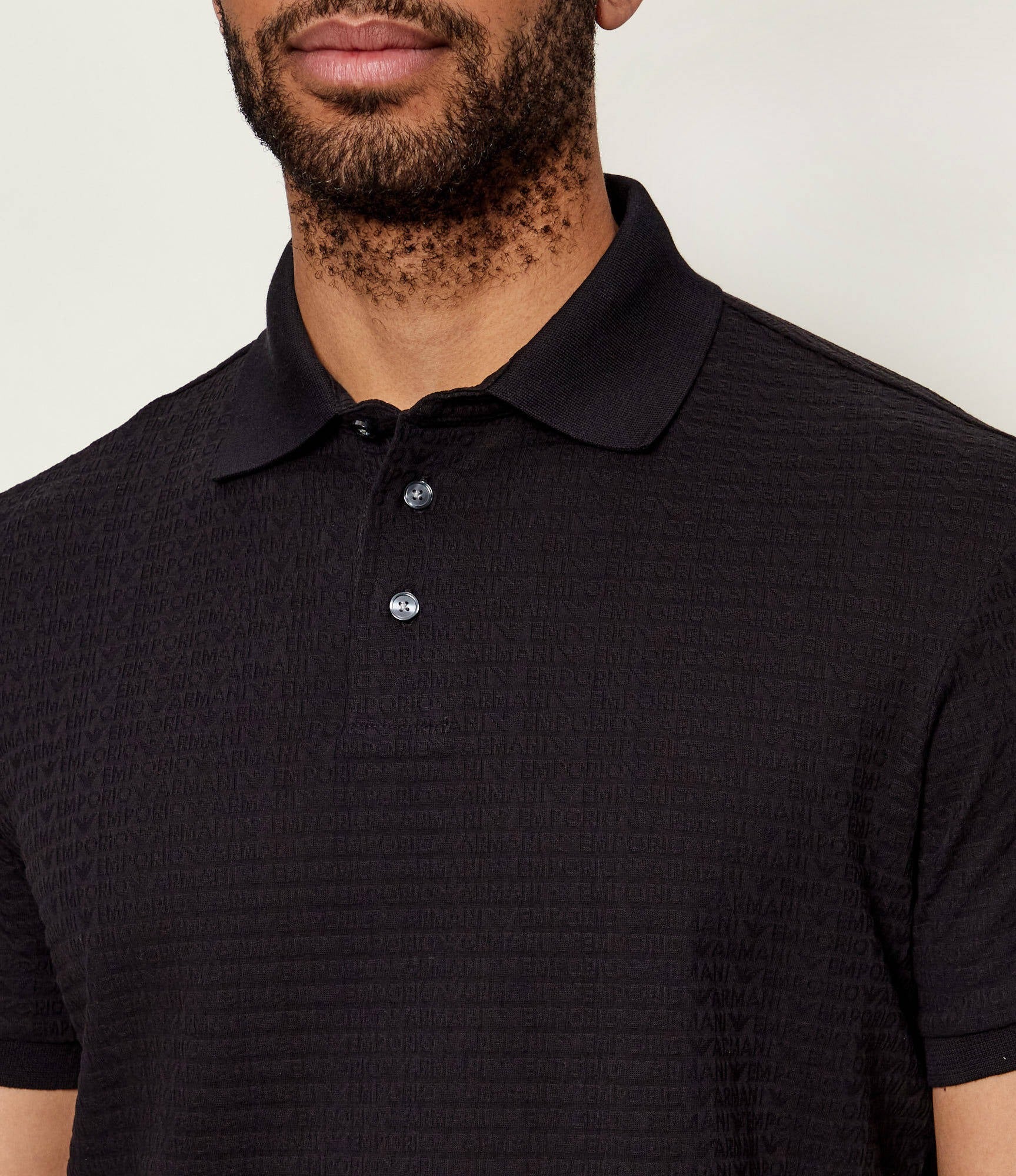 Emporio Armani Polo Em004595 Af10762 Black.logo Preto_shot4