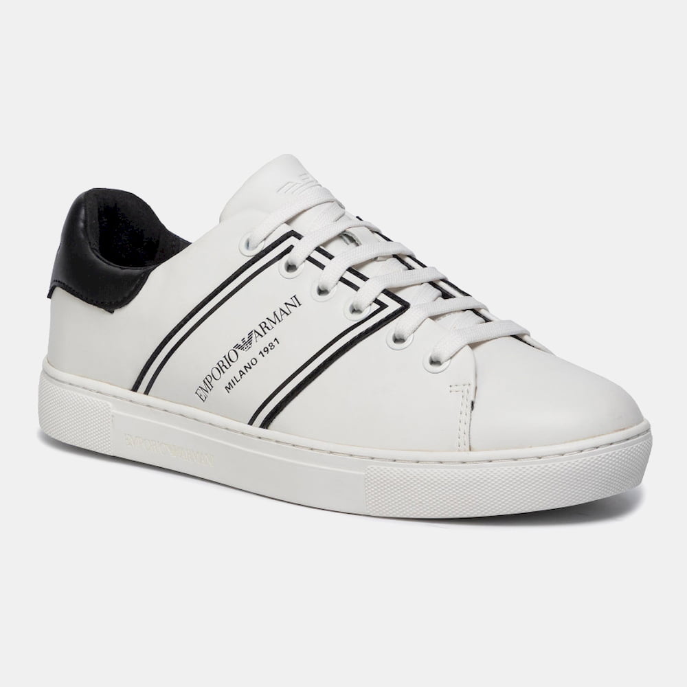 Emporio Armani Sapatilhas Sneakers Shoes X096 Xm090 Whi Black Branco Preto Shot2