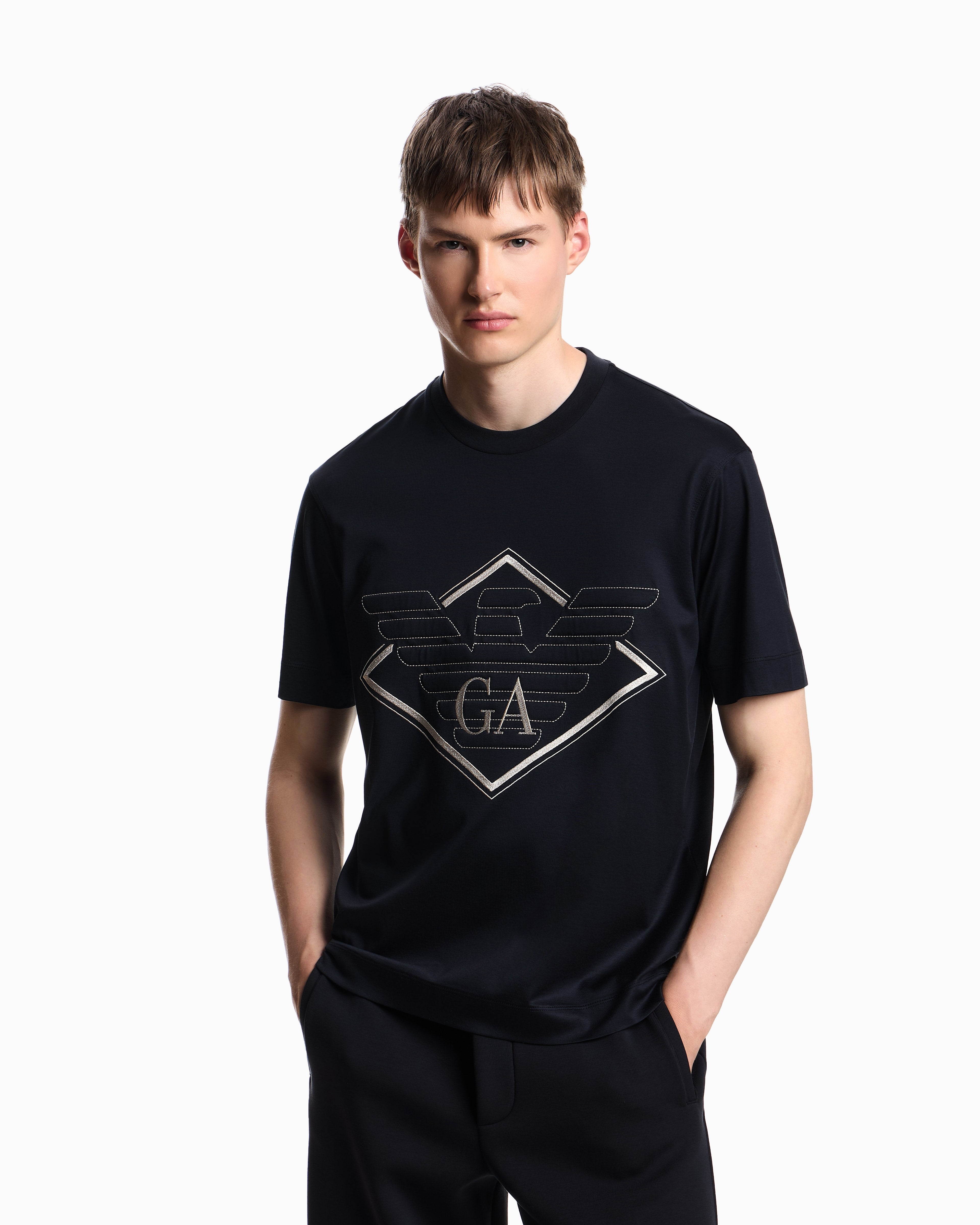 Emporio Armani T Shirt Em002835 Af10761 Navy Navy_shot3