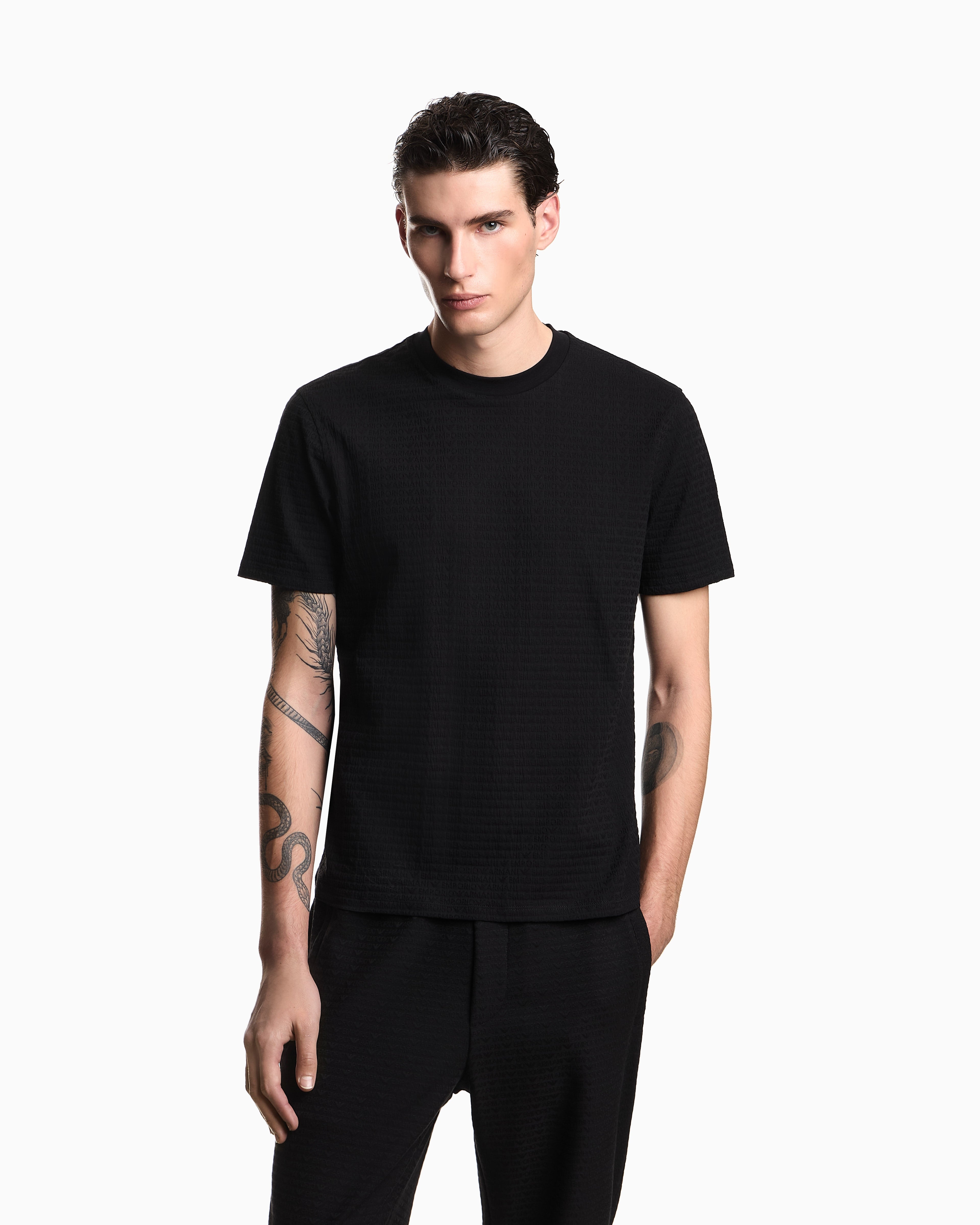 Emporio Armani T Shirt Em004594 Af10762 Black.logo Preto_shot2