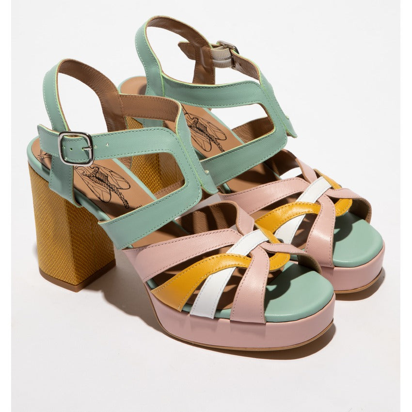 Fly London Sandalias Sandals Yetir455 Pink Yell Rosa Amarelo_shot4