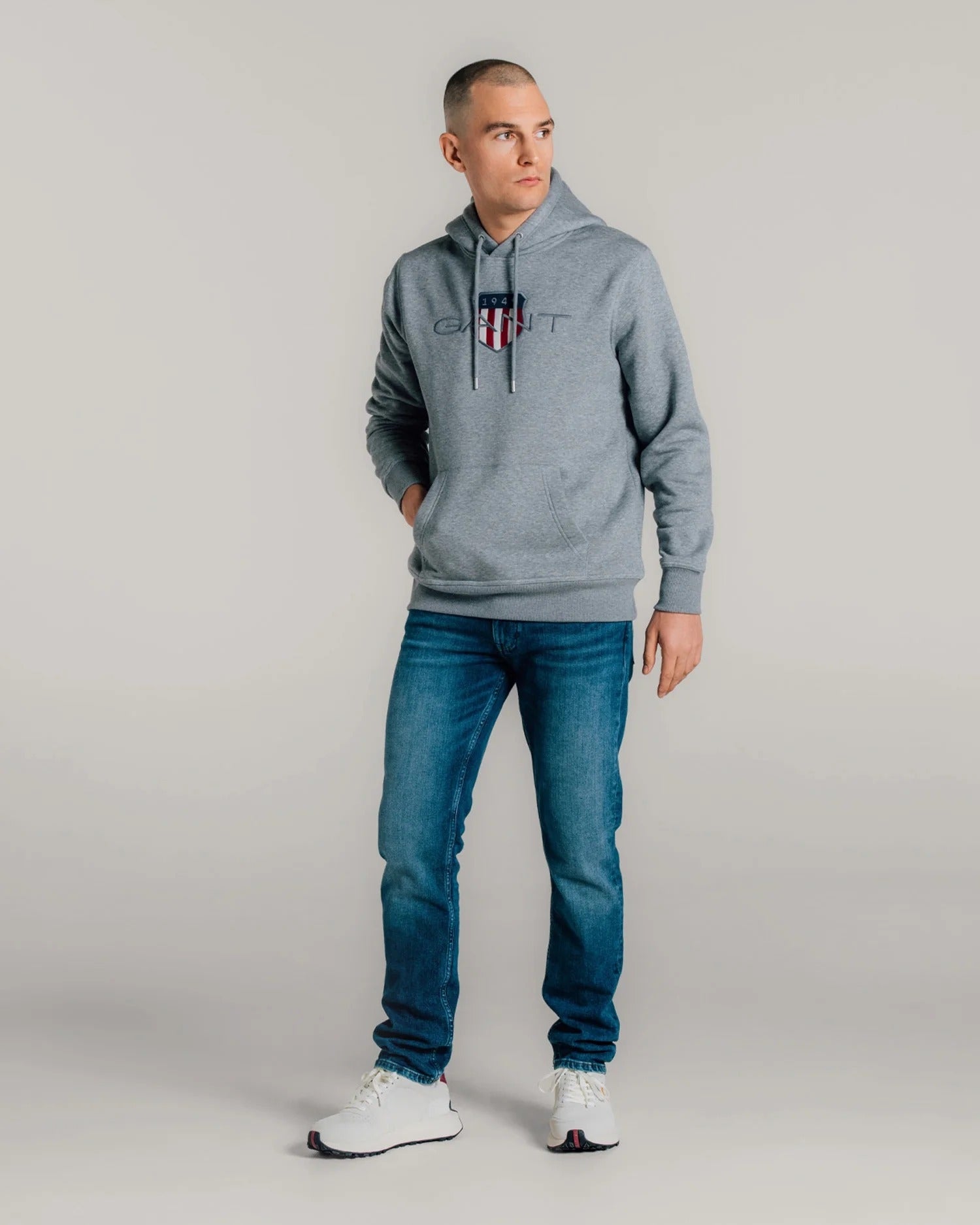 Gant Camisola Hoodie 2047087 Grey Cinza_shot1