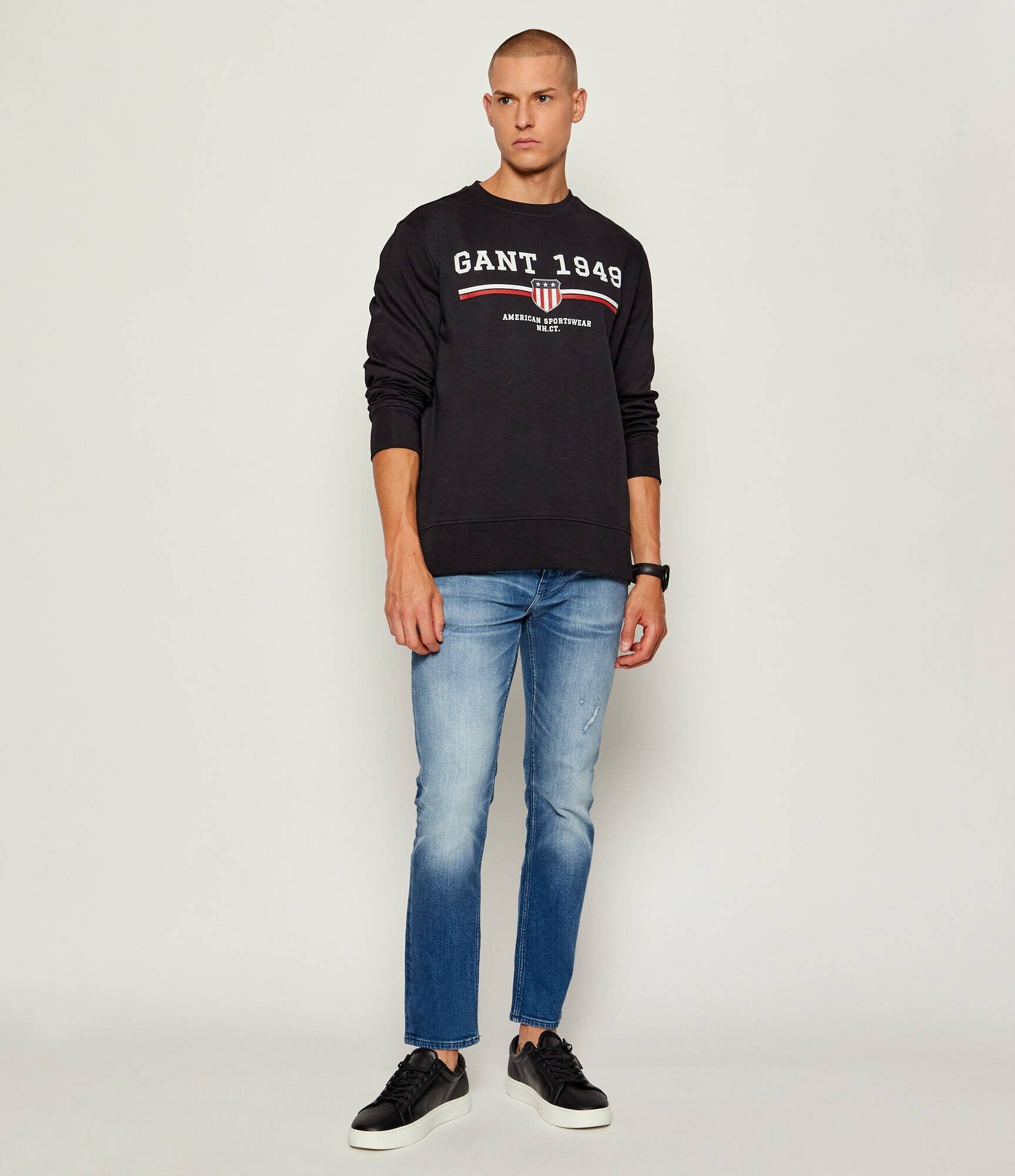 Gant Camisola Sweat 2067043 Black Preto_shot2