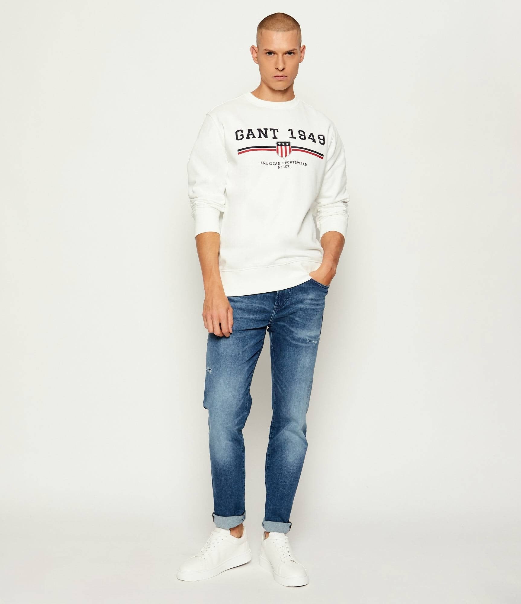 Gant Camisola Sweat 2067043 White Branco_shot2