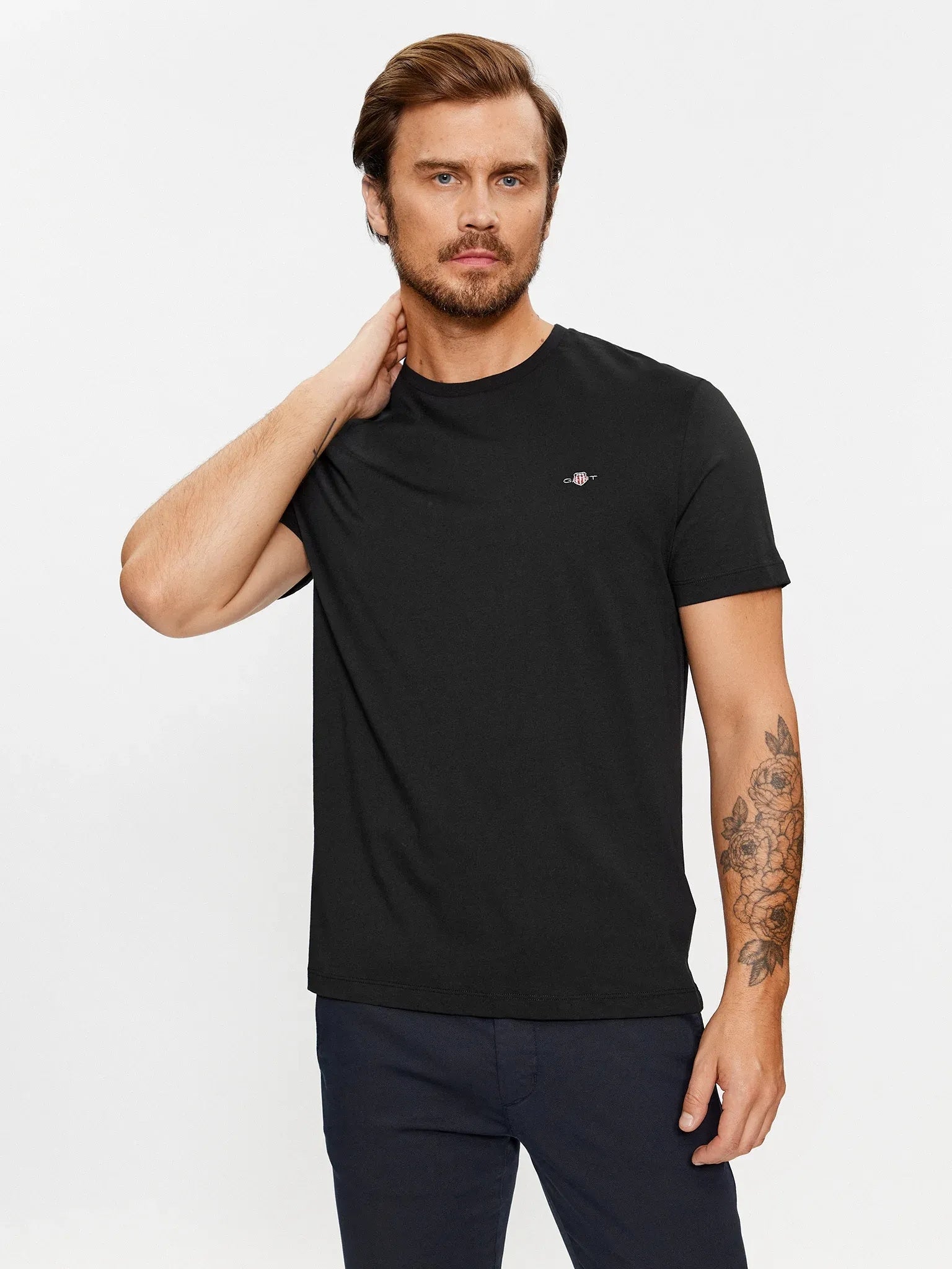 Gant T Shirt 2003184 Black Preto_shot1