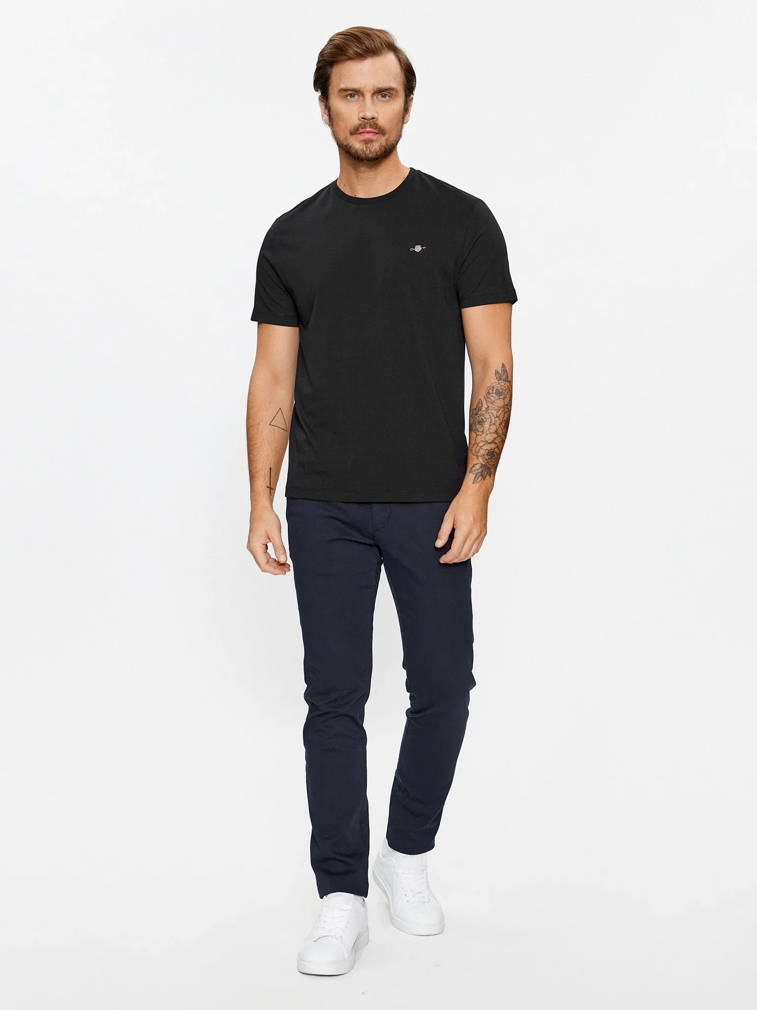 Gant T Shirt 2003184 Black Preto_shot2