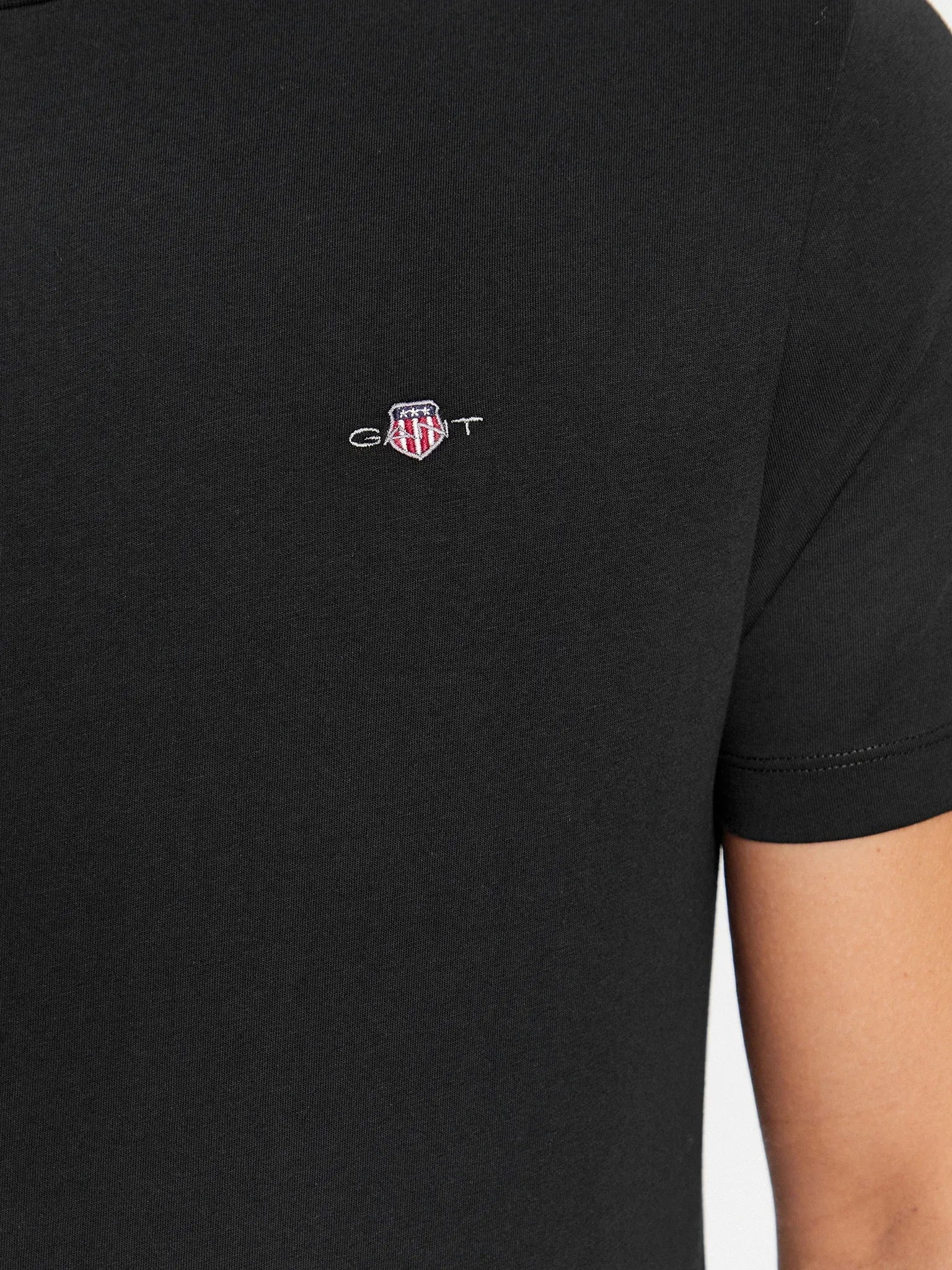 Gant T Shirt 2003184 Black Preto_shot4