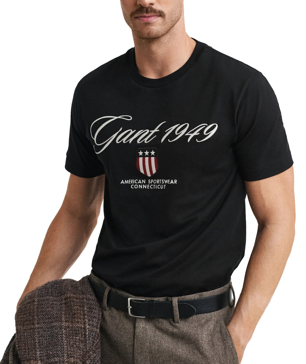 Gant T Shirt 2003370 Black Preto_shot1
