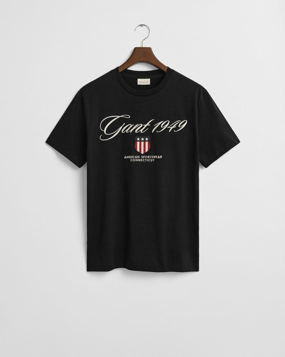 Gant T Shirt 2003370 Black Preto_shot2