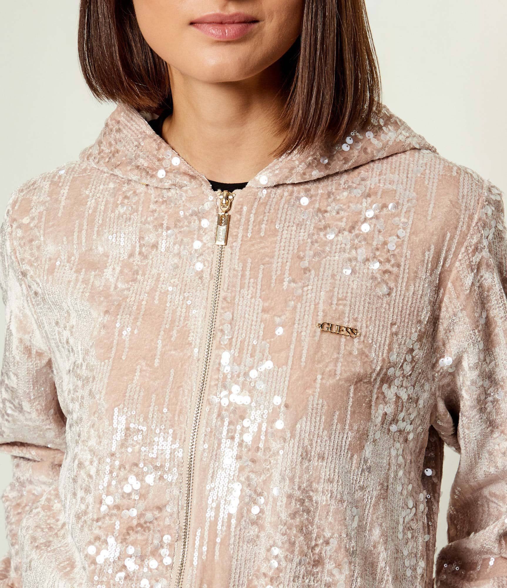 Guess Casaco Training Sweat Training V5bq02 K1922 Beige Beige_shot4