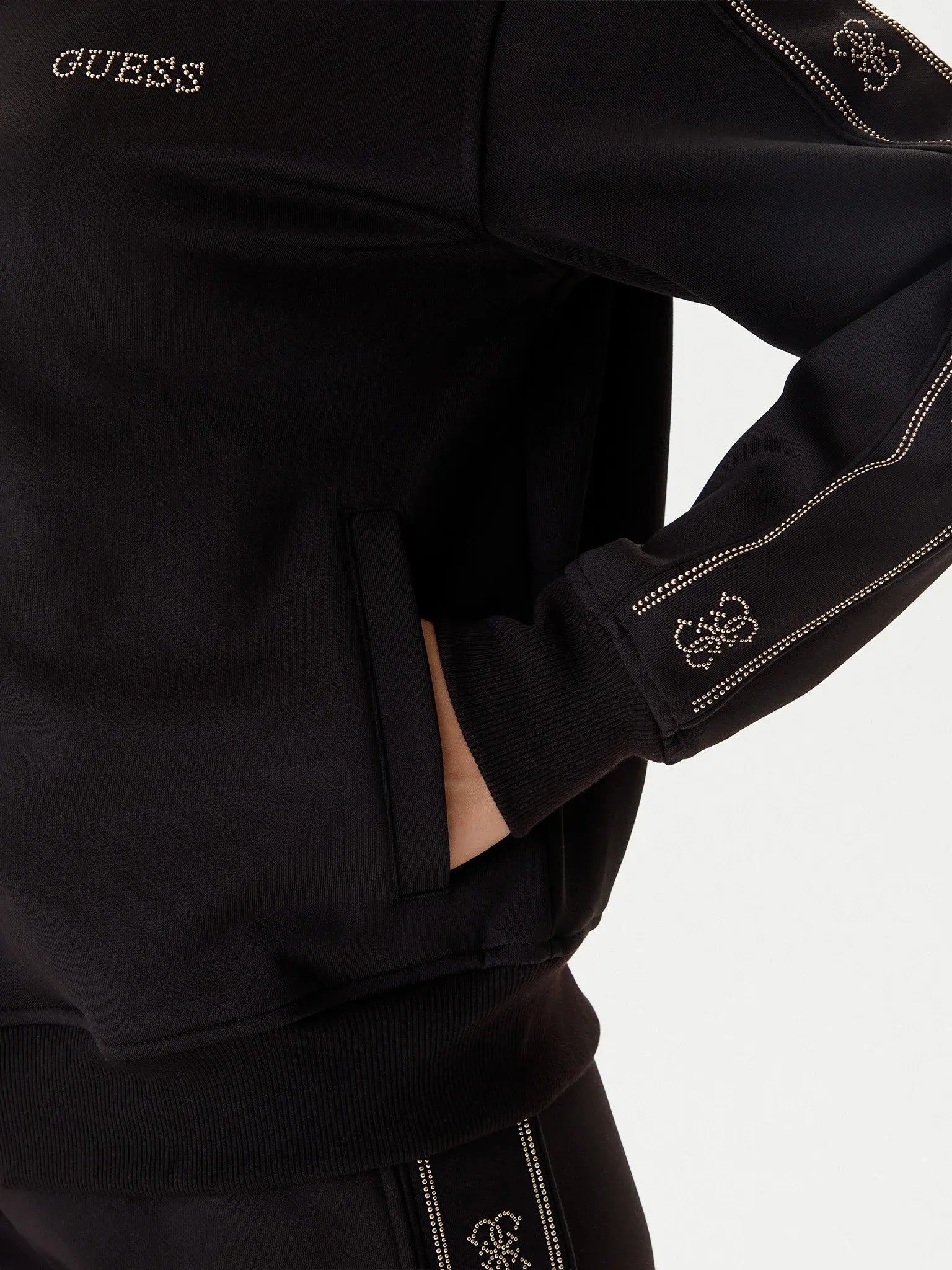 Guess Casaco Training Sweat Training V5bq15 Kcx22 Black Preto_shot5