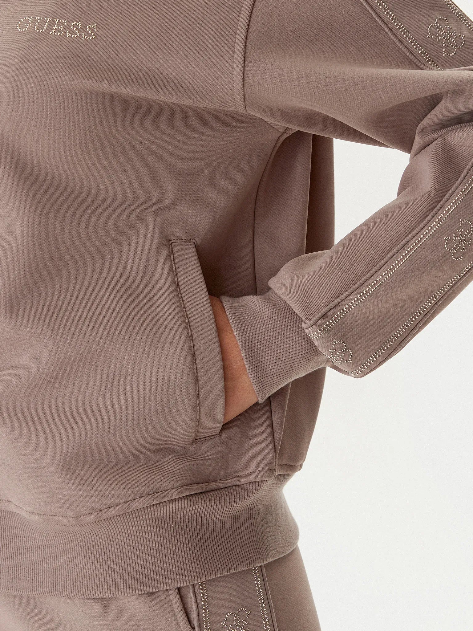 Guess Casaco Training Sweat Training V5bq15 Kcx22 Taupe Taupe_shot3