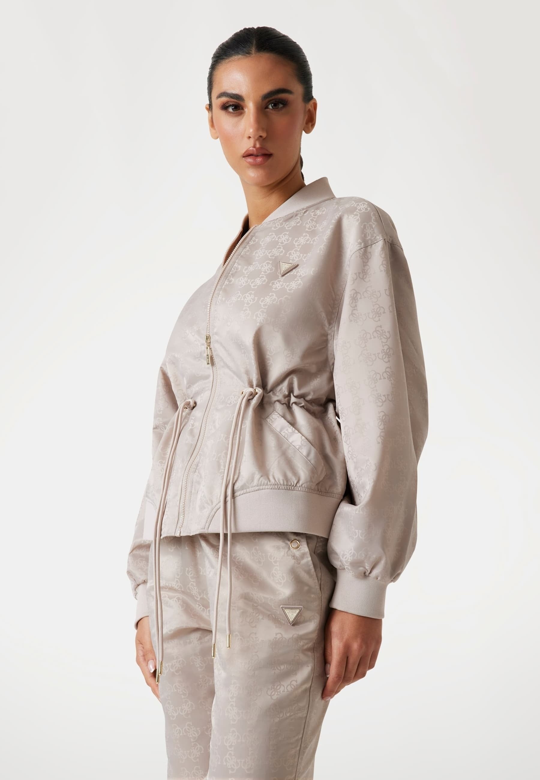 Guess Casaco Training Sweat Training V5yl11 Whfu0 Taupe Taupe_shot1