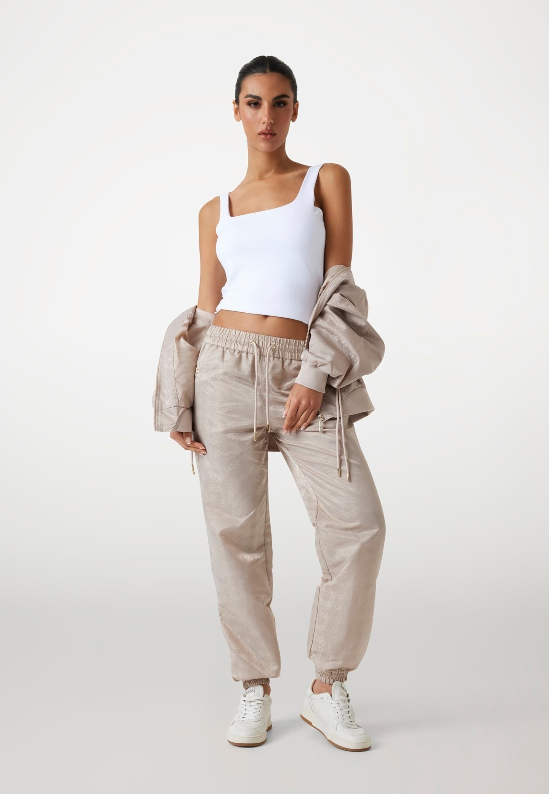 Guess Casaco Training Sweat Training V5yl11 Whfu0 Taupe Taupe_shot3