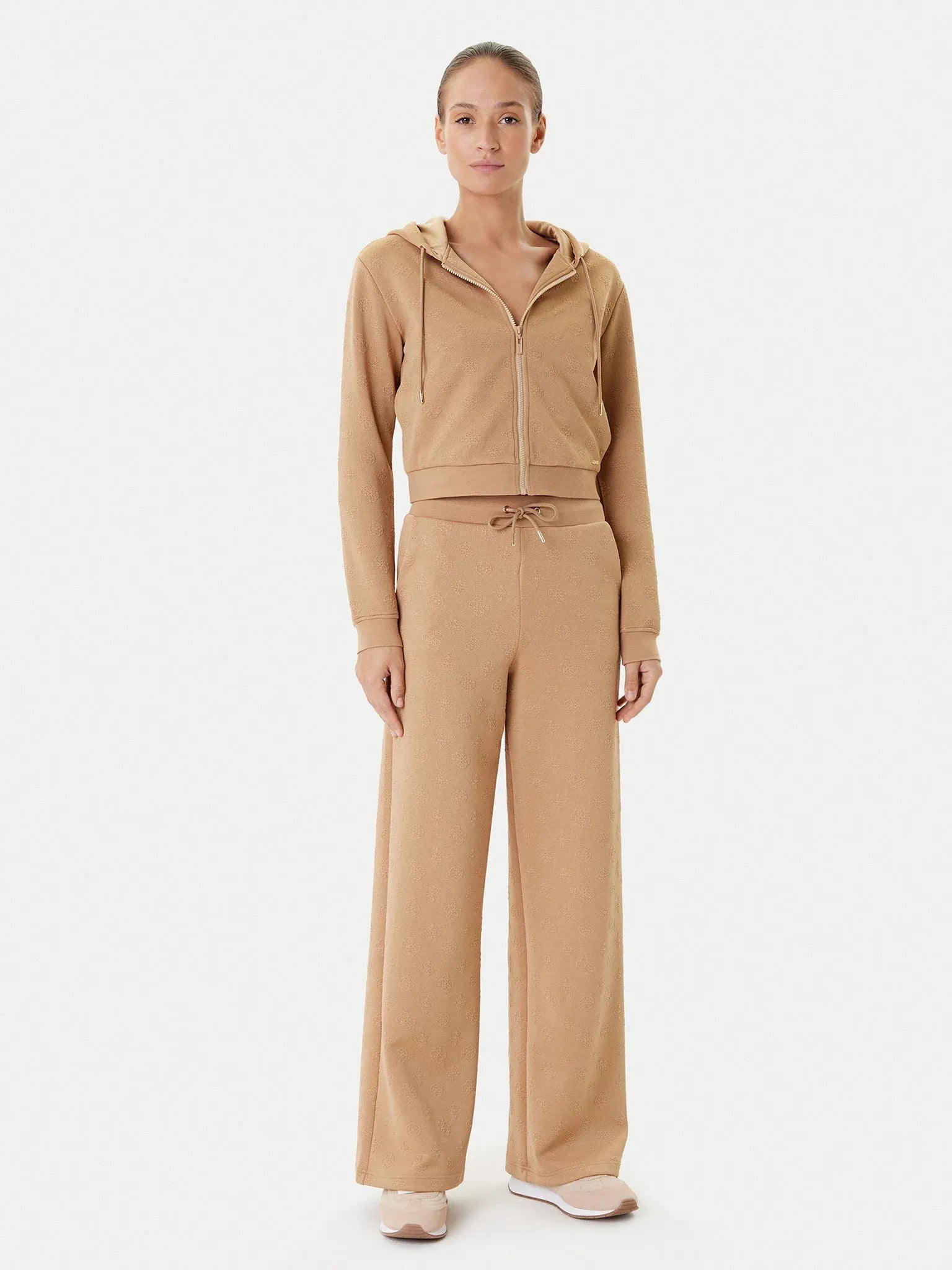 Guess Casaco Training Sweat Training V5yq06 Kbsl2 Sand Sand_shot2