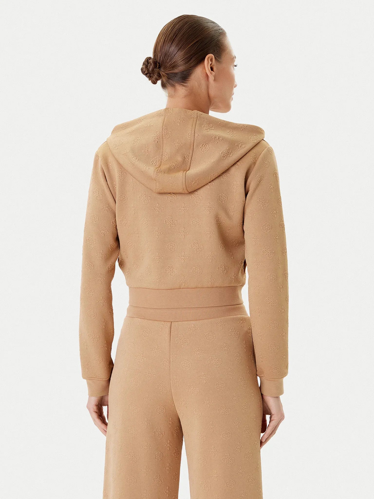 Guess Casaco Training Sweat Training V5yq06 Kbsl2 Sand Sand_shot3