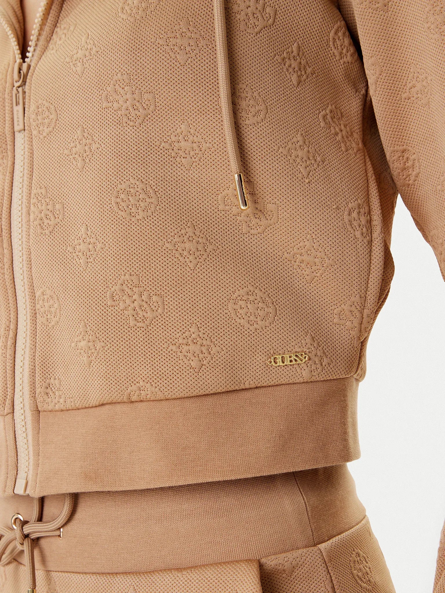 Guess Casaco Training Sweat Training V5yq06 Kbsl2 Sand Sand_shot5