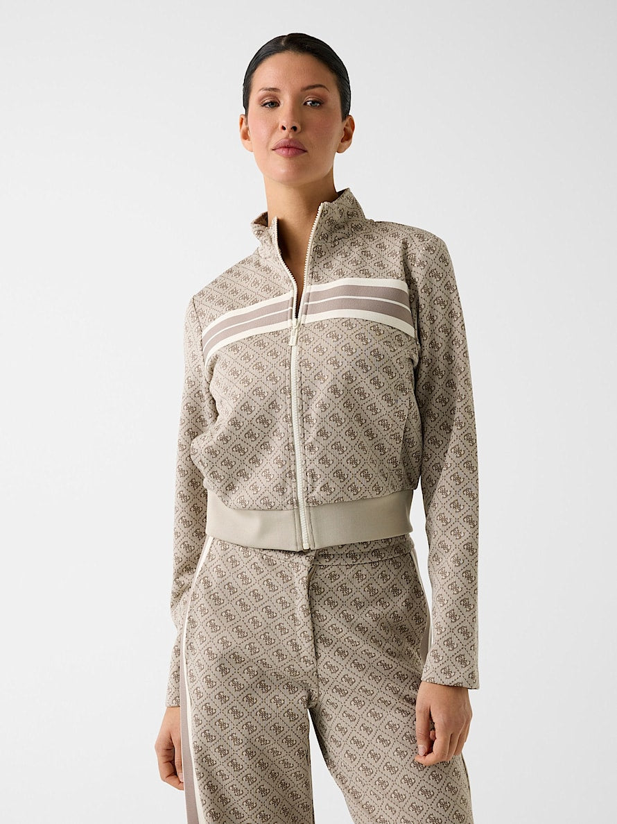 Guess Casaco Training Sweat Training V6gq06 K2957 Brown.logo Castanho_shot1
