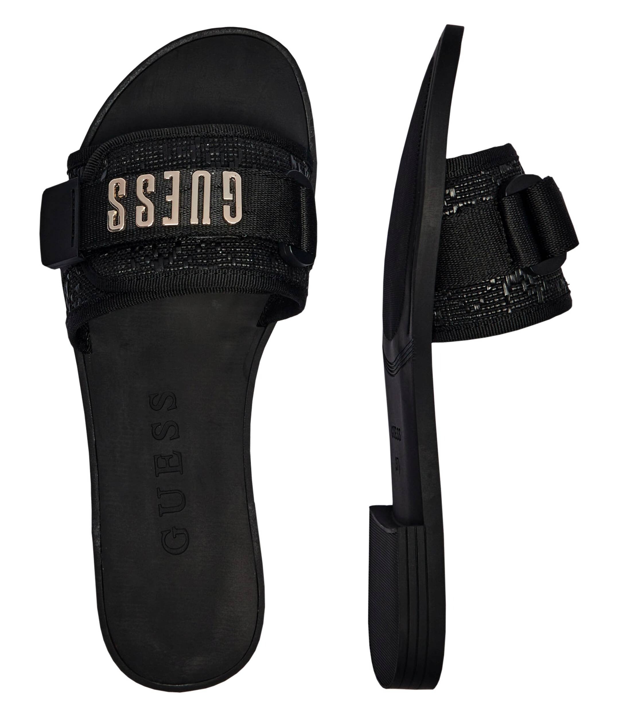 Guess Chinelos Slippers Flgel3 Black Preto_shot4