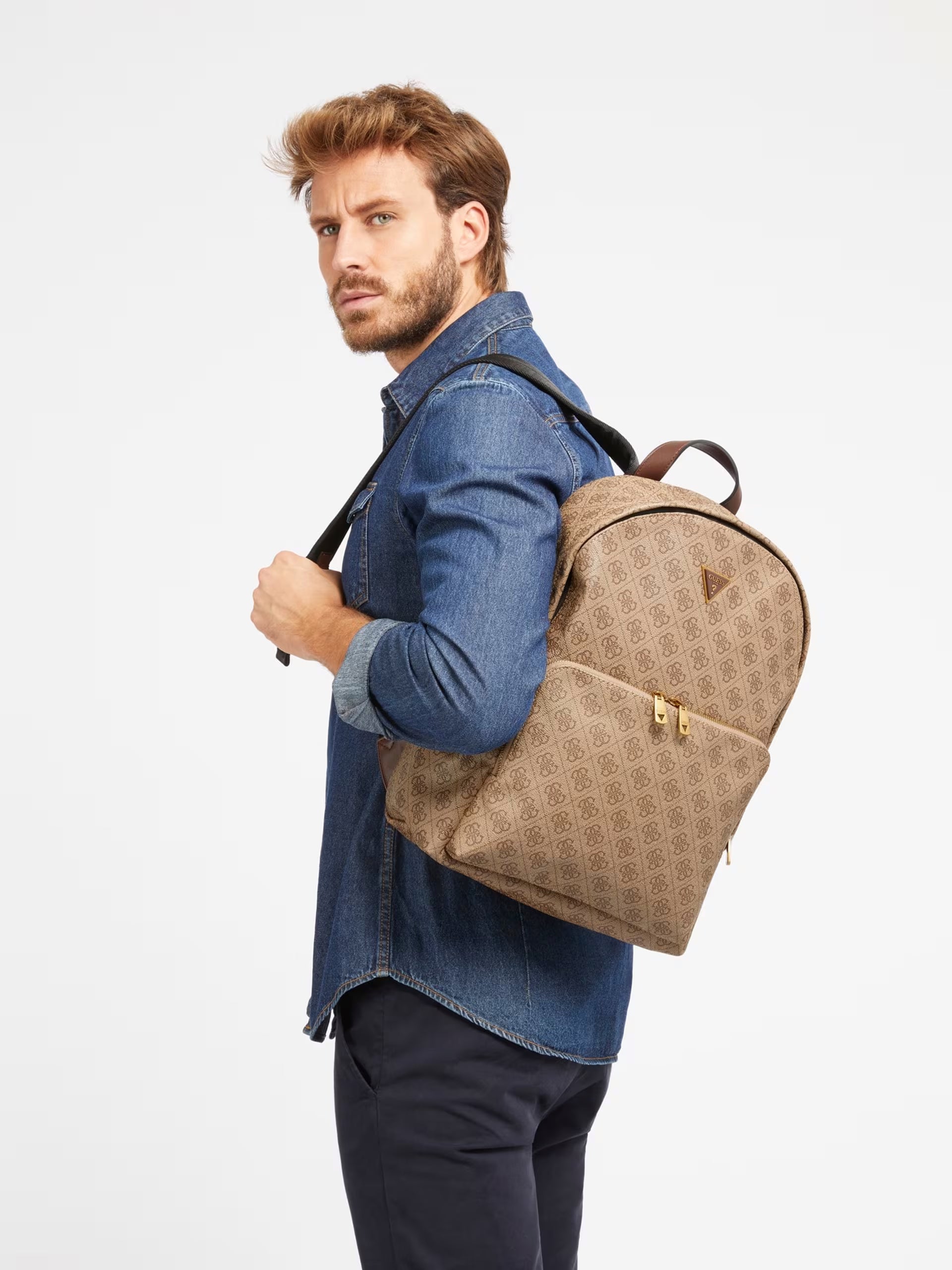 Guess Mochila Backpack Hmevzl P3406 Beige.logo Beige_shot1