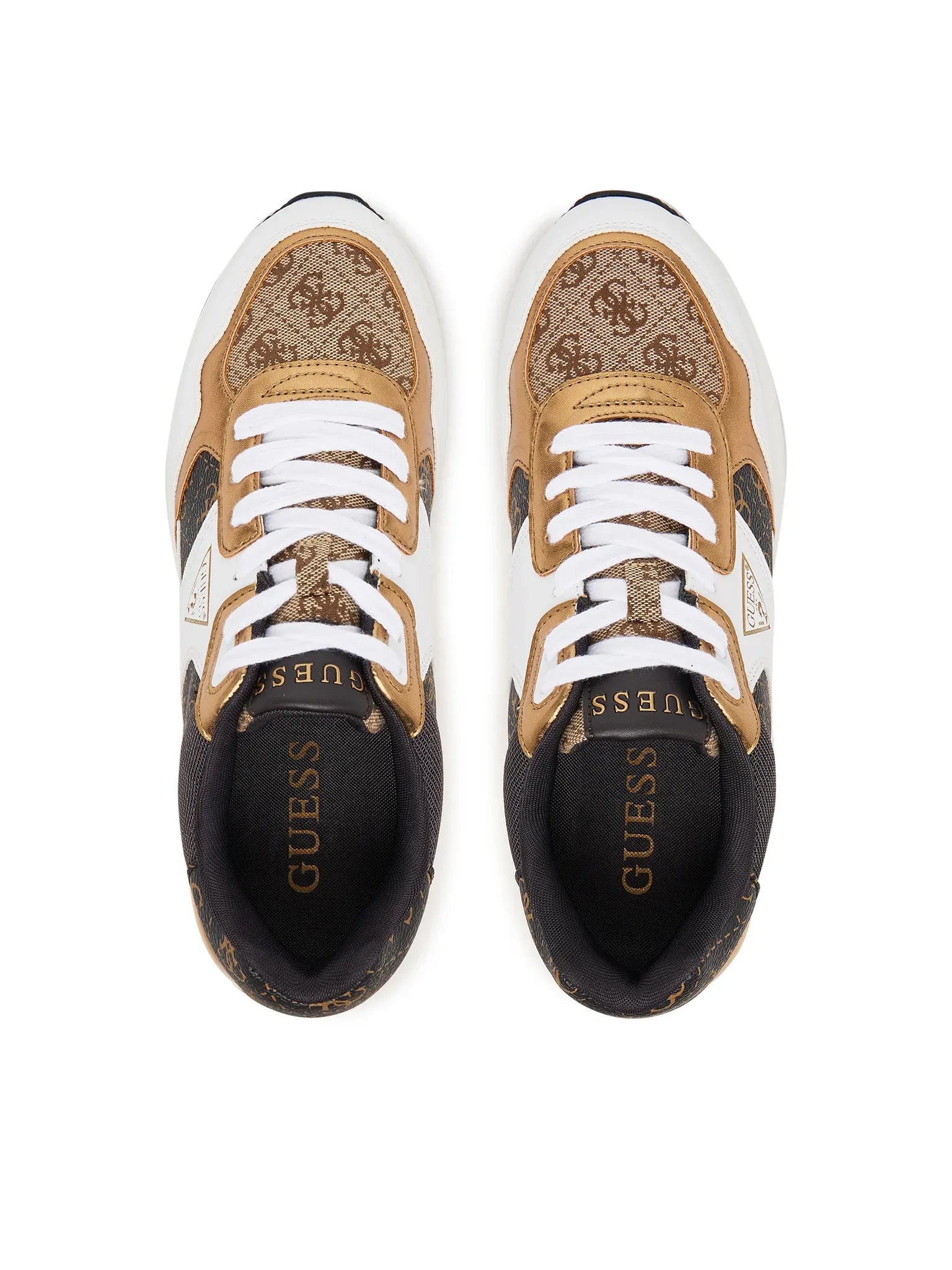 Guess Sapatilhas Sneakers Shoes Flfmic Beige Whit Beige Branco_shot4