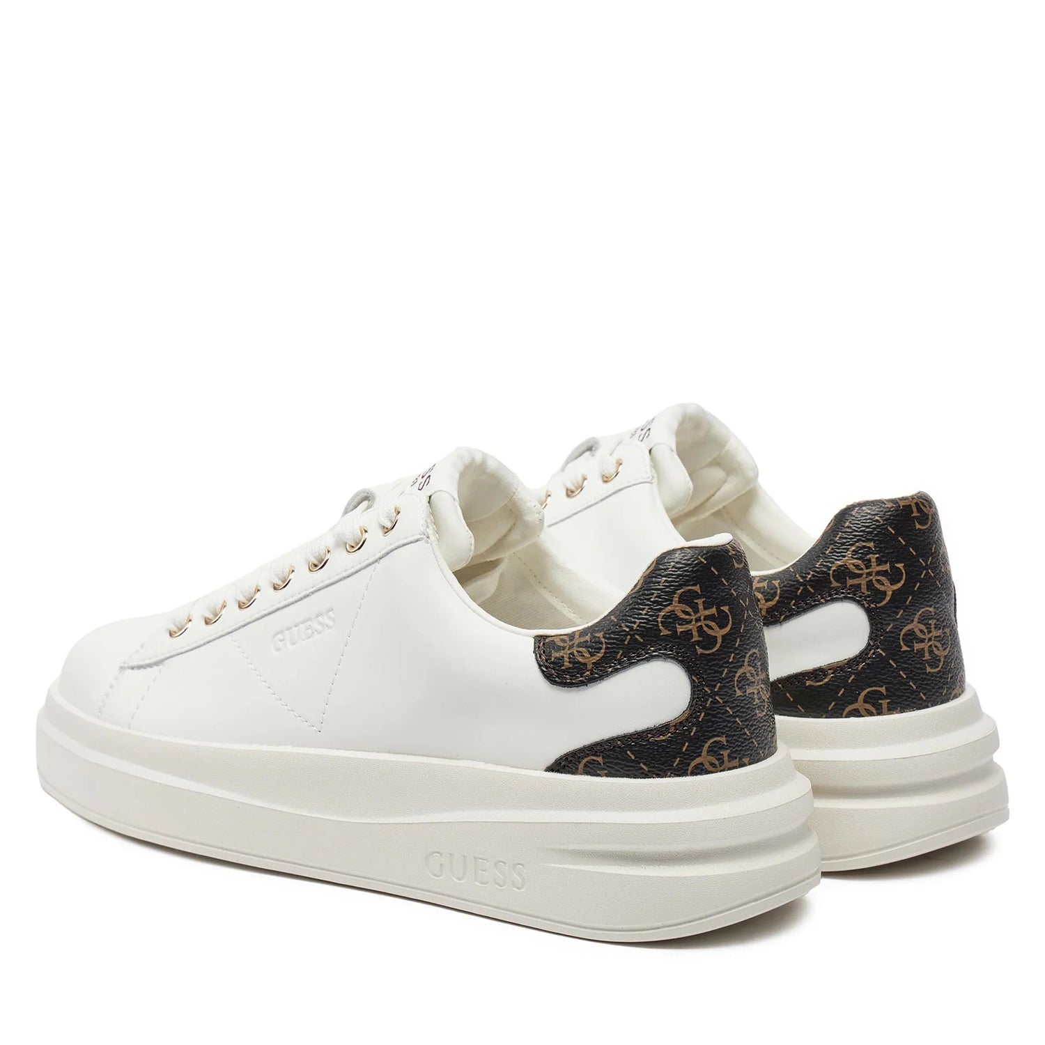 Guess Sapatilhas Sneakers Shoes Fljelb Whi Brown Branco Castanho_shot2