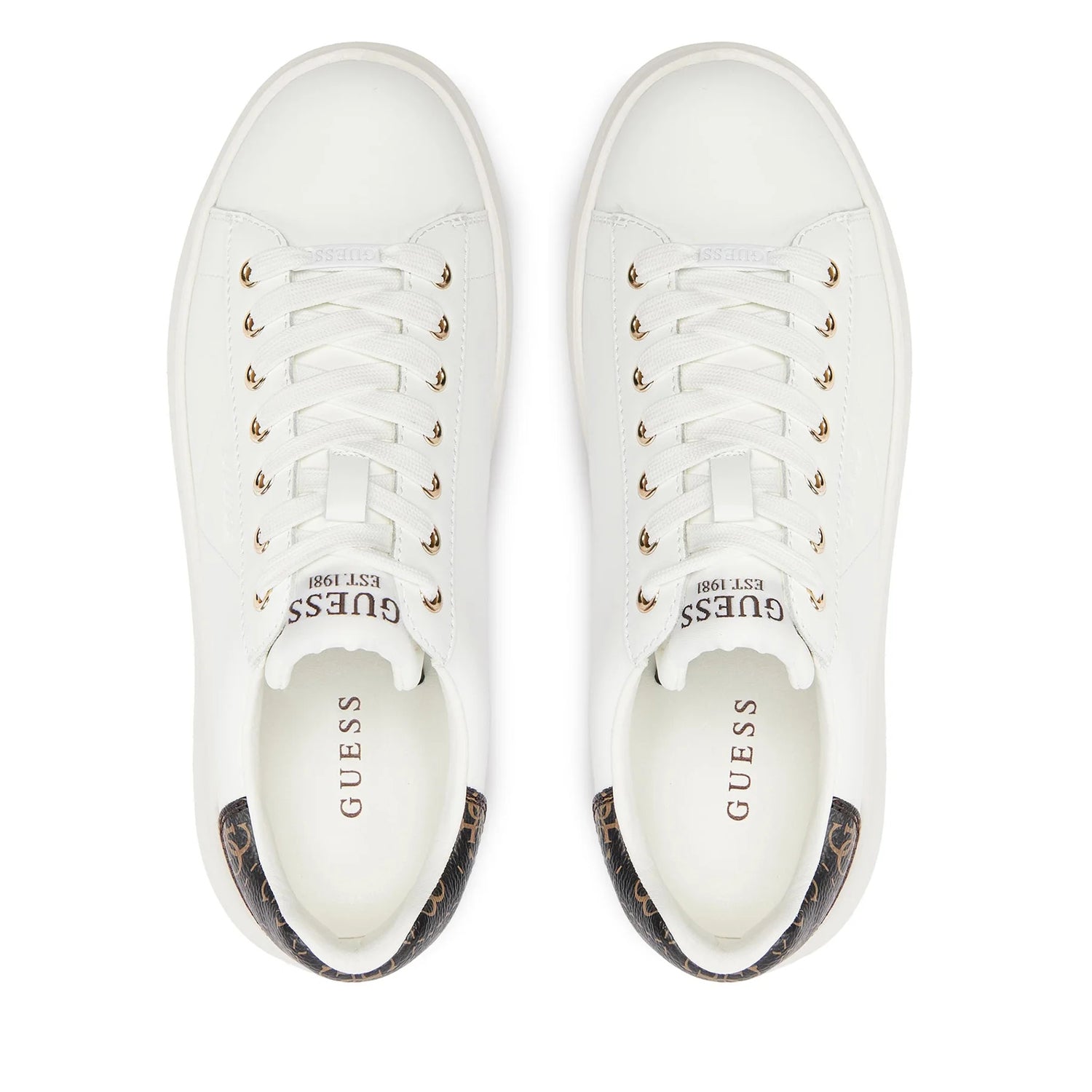 Guess Sapatilhas Sneakers Shoes Fljelb Whi Brown Branco Castanho_shot3
