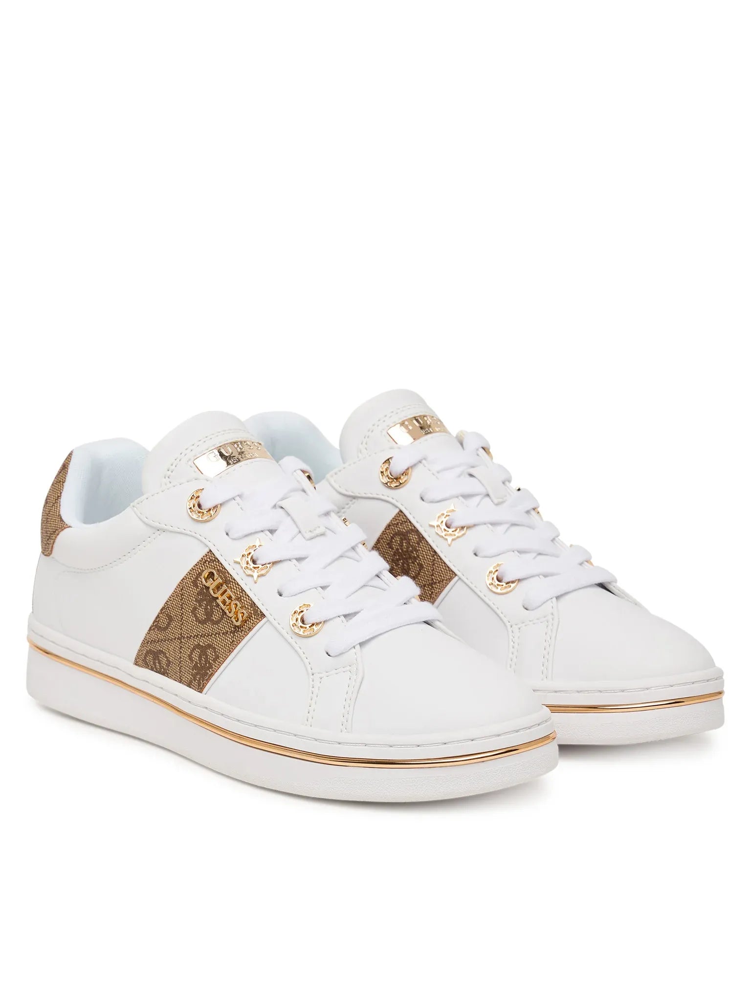 Guess Sapatilhas Sneakers Shoes Flpstw White Beig Branco Beige_shot2