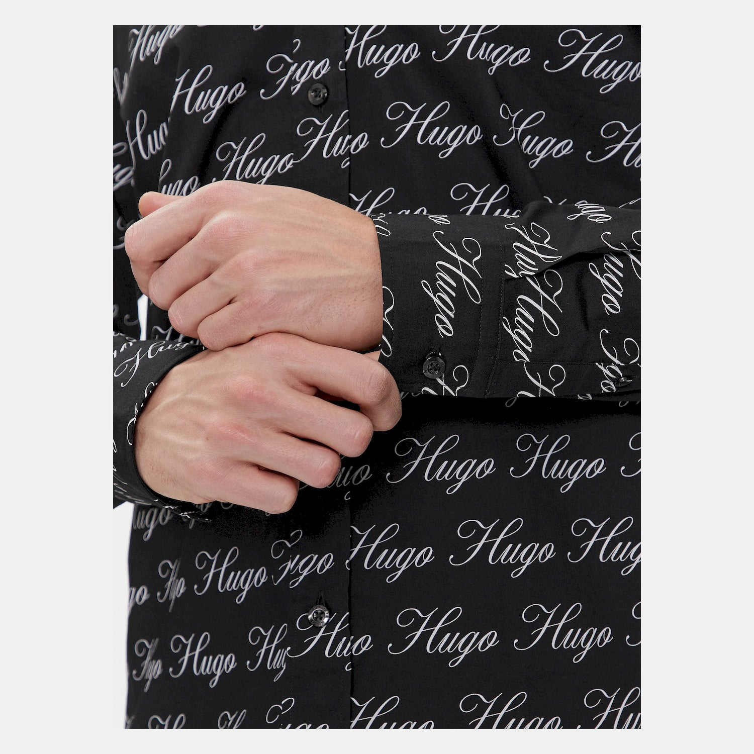 Hugo Camisa  Shirt Emero Black Preto_shot2