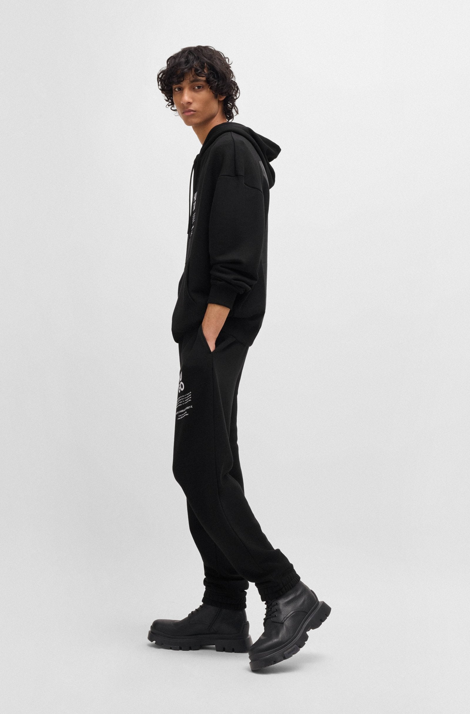 Hugo Camisola Hoodie Dflohood Black Preto_shot2