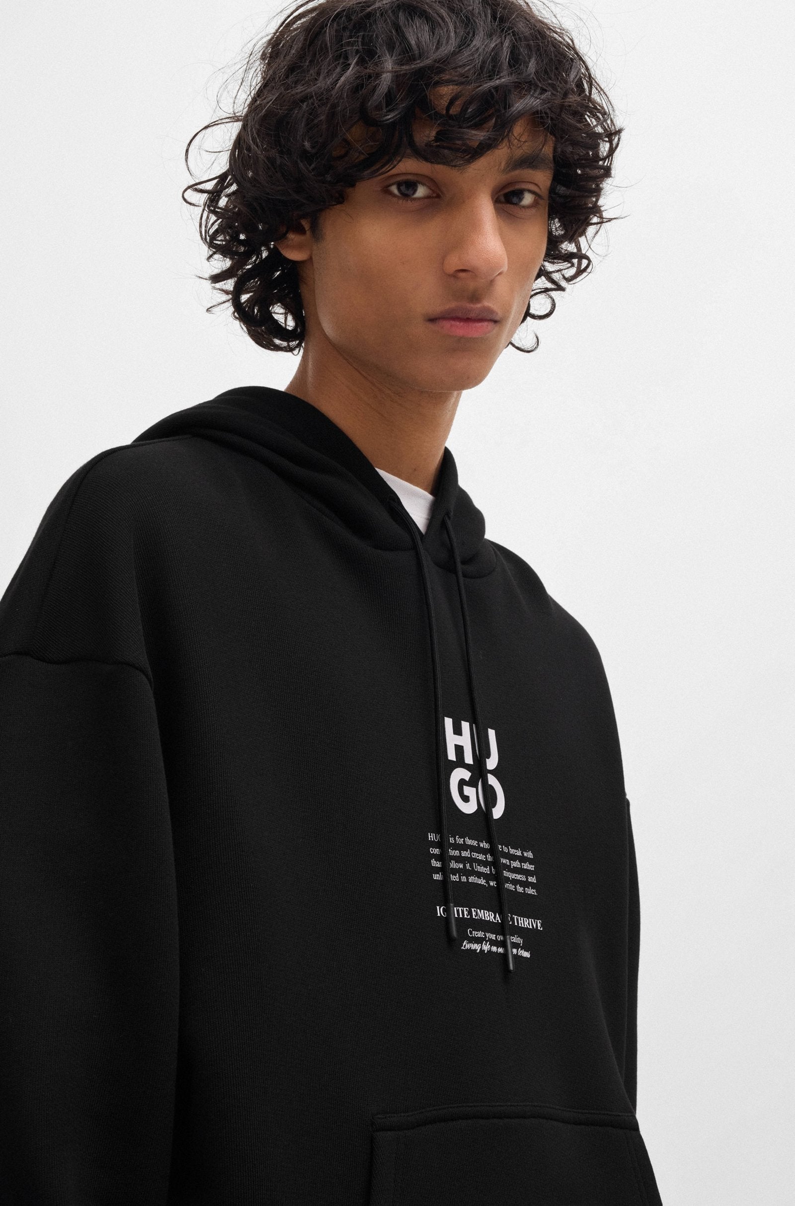 Hugo Camisola Hoodie Dflohood Black Preto_shot3