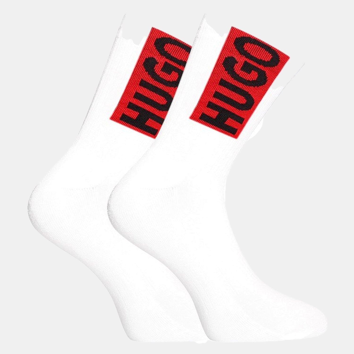 Hugo Meias Socks 3p Qs Logo Des White Red Branco Vermelho_shot1