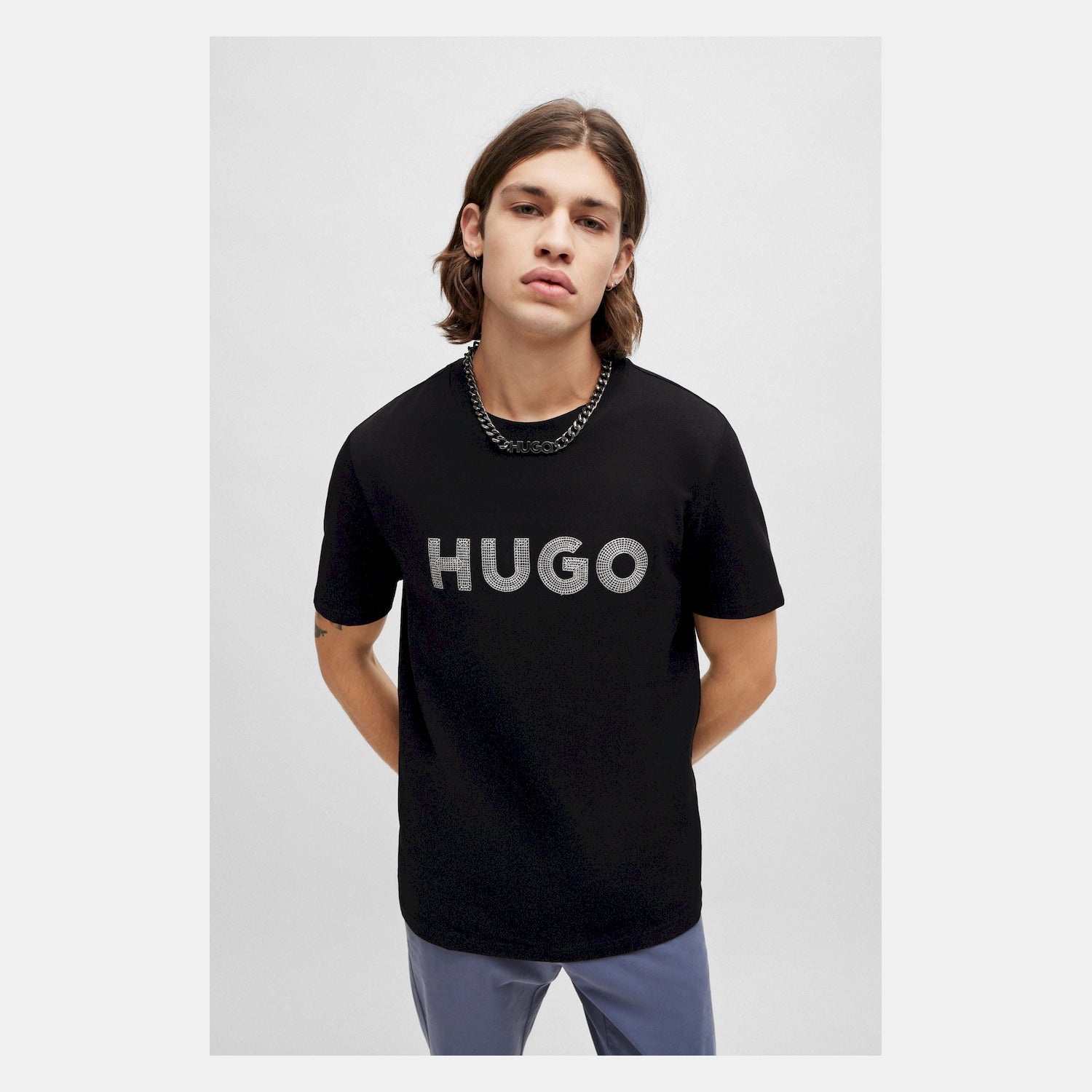 Hugo T Shirt Drochet Black Preto_shot2