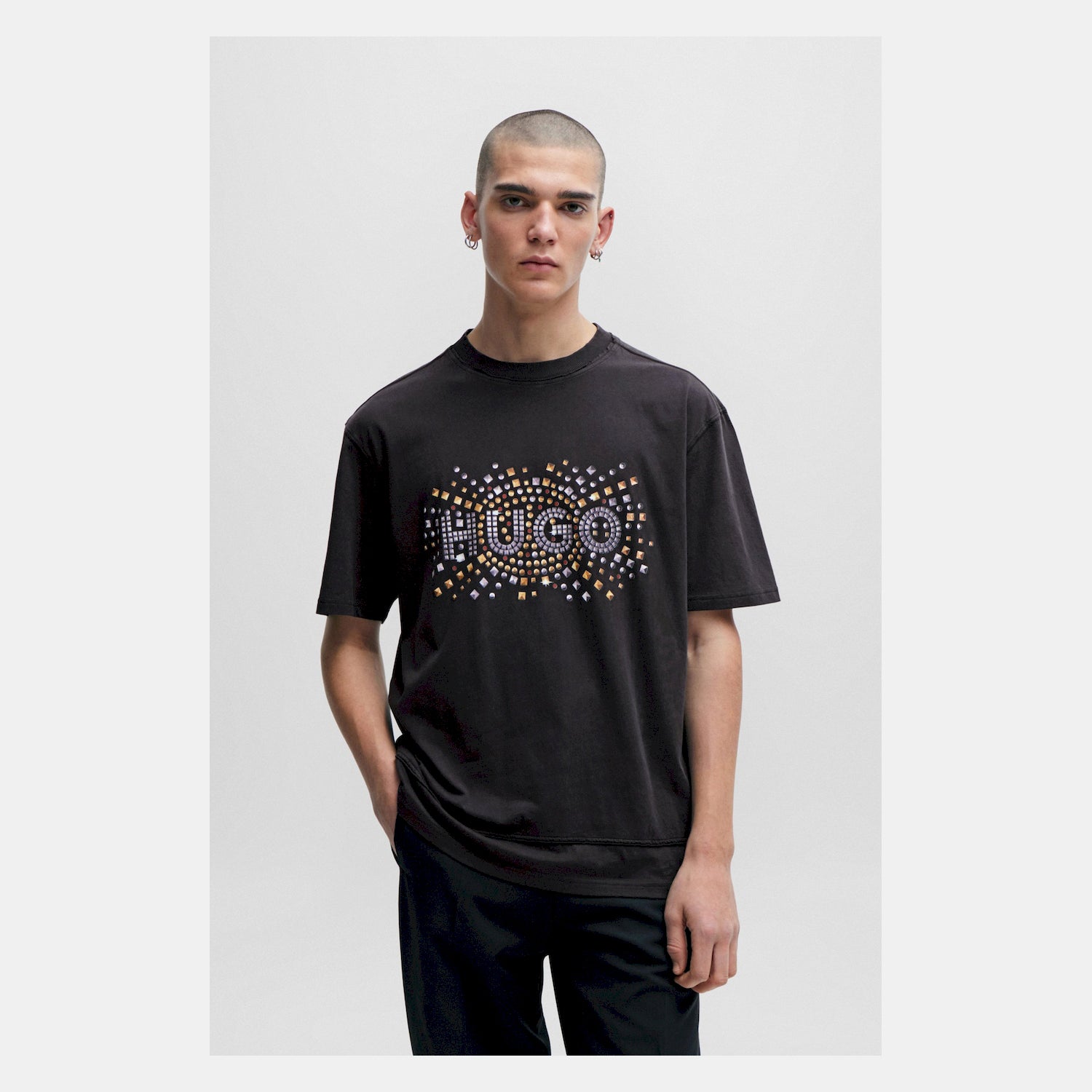 Hugo T Shirt Dunic Black Preto_shot2