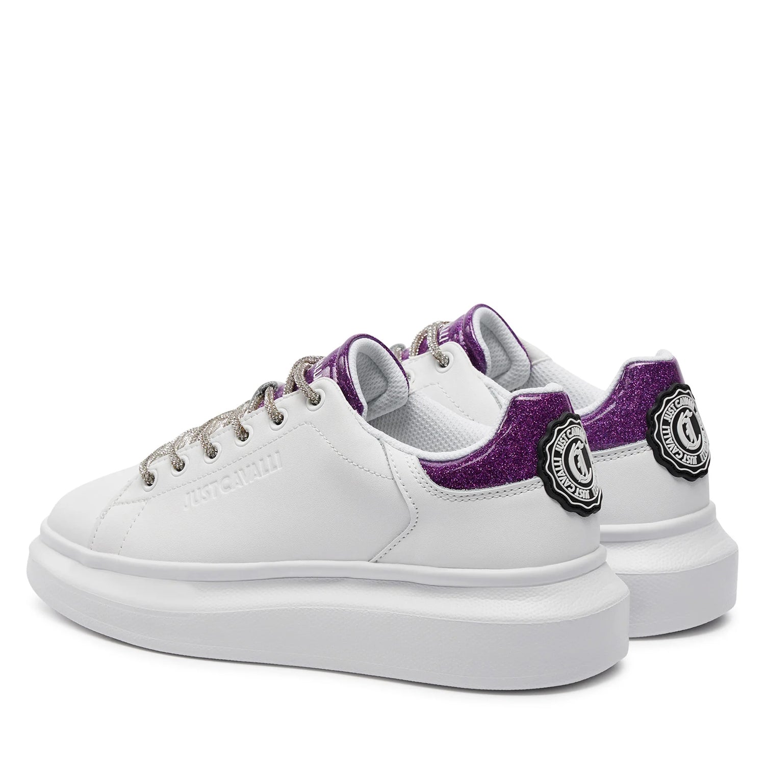 Just Cavalli Sapatilhas Sneakers Shoes 76ra3sb1 White Lila Branco Lilac_shot2