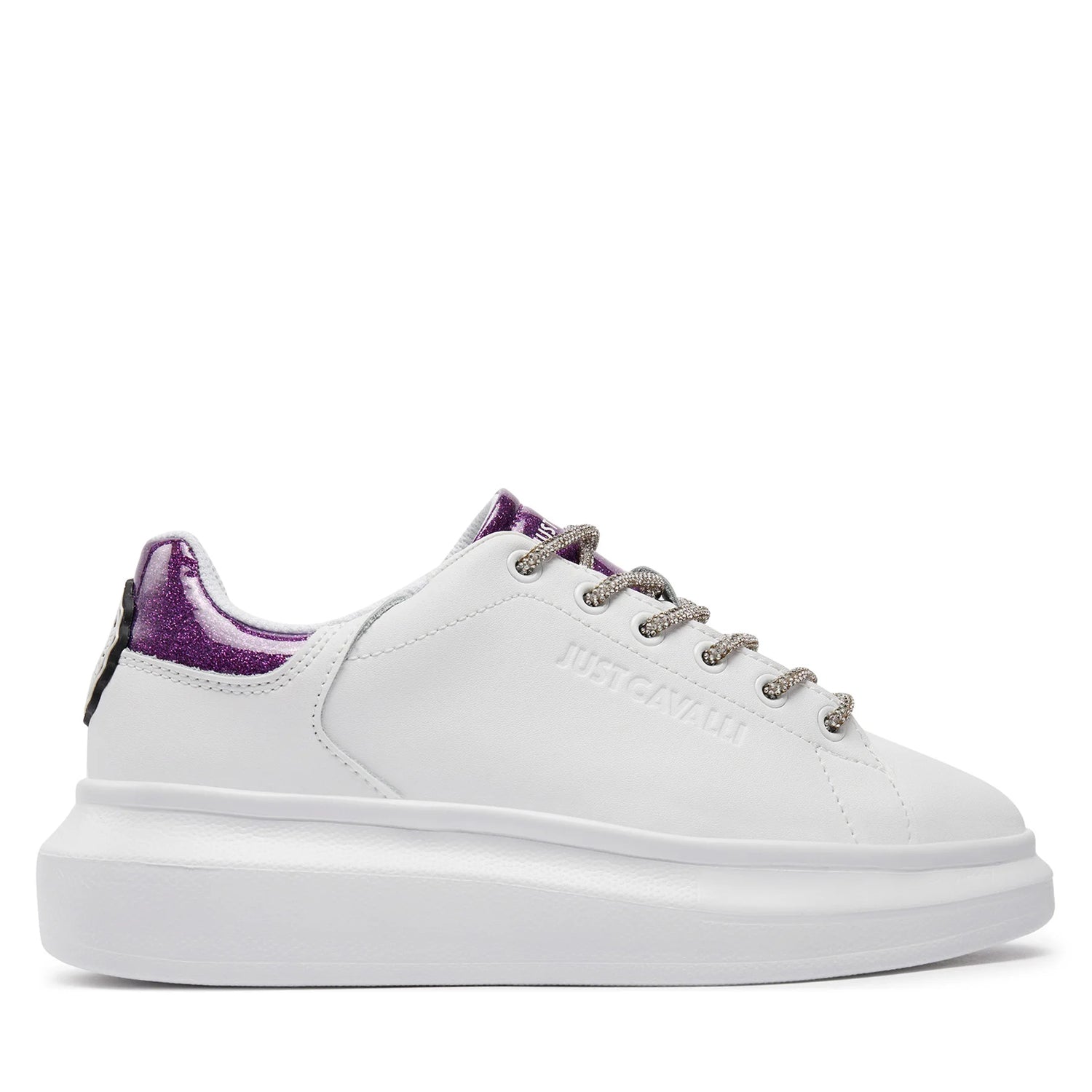 Just Cavalli Sapatilhas Sneakers Shoes 76ra3sb1 White Lila Branco Lilac_shot6