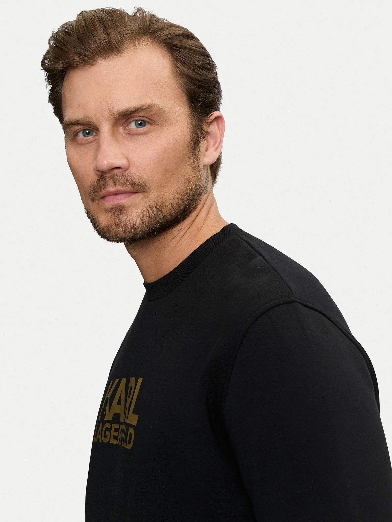 Karl Lagerfeld Camisola Sweat Kl705091 Blk Gold Preto Ouro_shot3