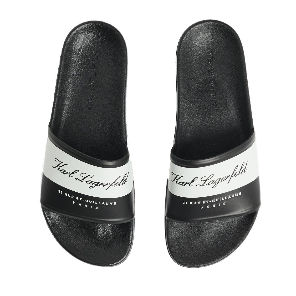 Karl Lagerfeld Chinelos Slippers Kl70023 Blk White Preto Branco_shot2