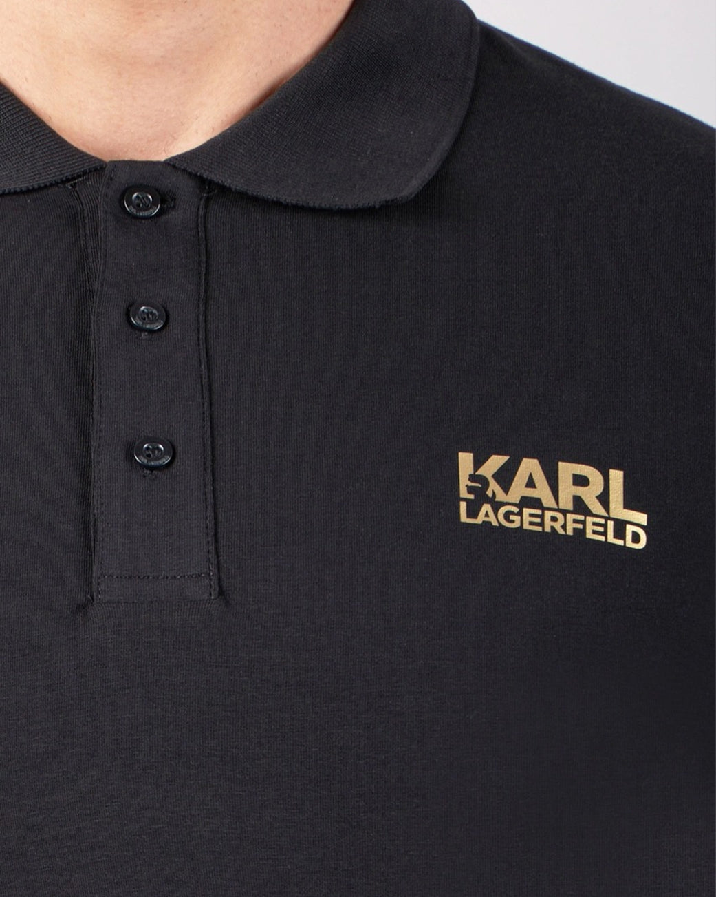 Karl Lagerfeld Polo  Kl745088 Blk Gold Preto Ouro_shot2