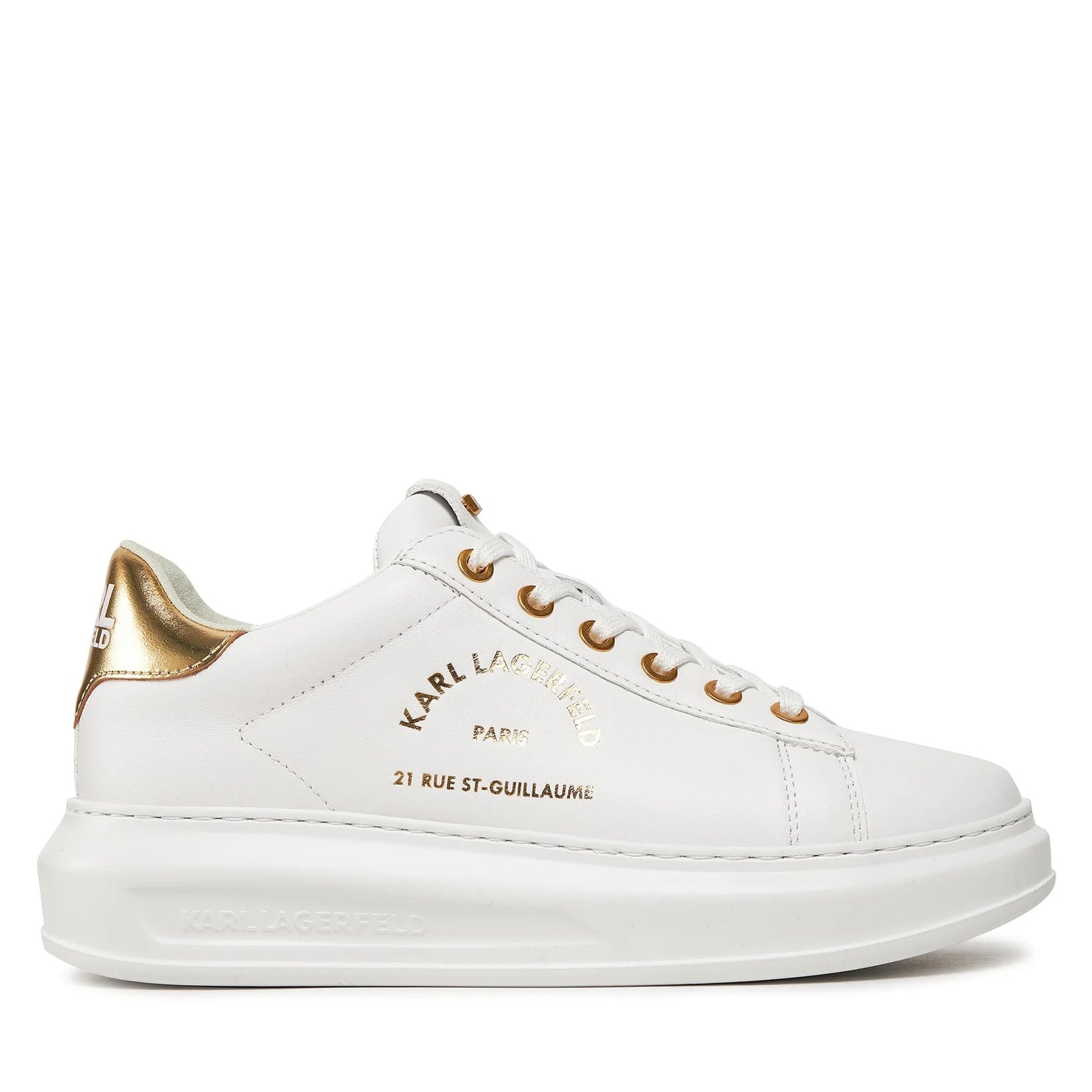 Karl Lagerfeld Sapatilhas Sneakers Shoes Kl62538 Whi Gold Branco Dourado_shot1