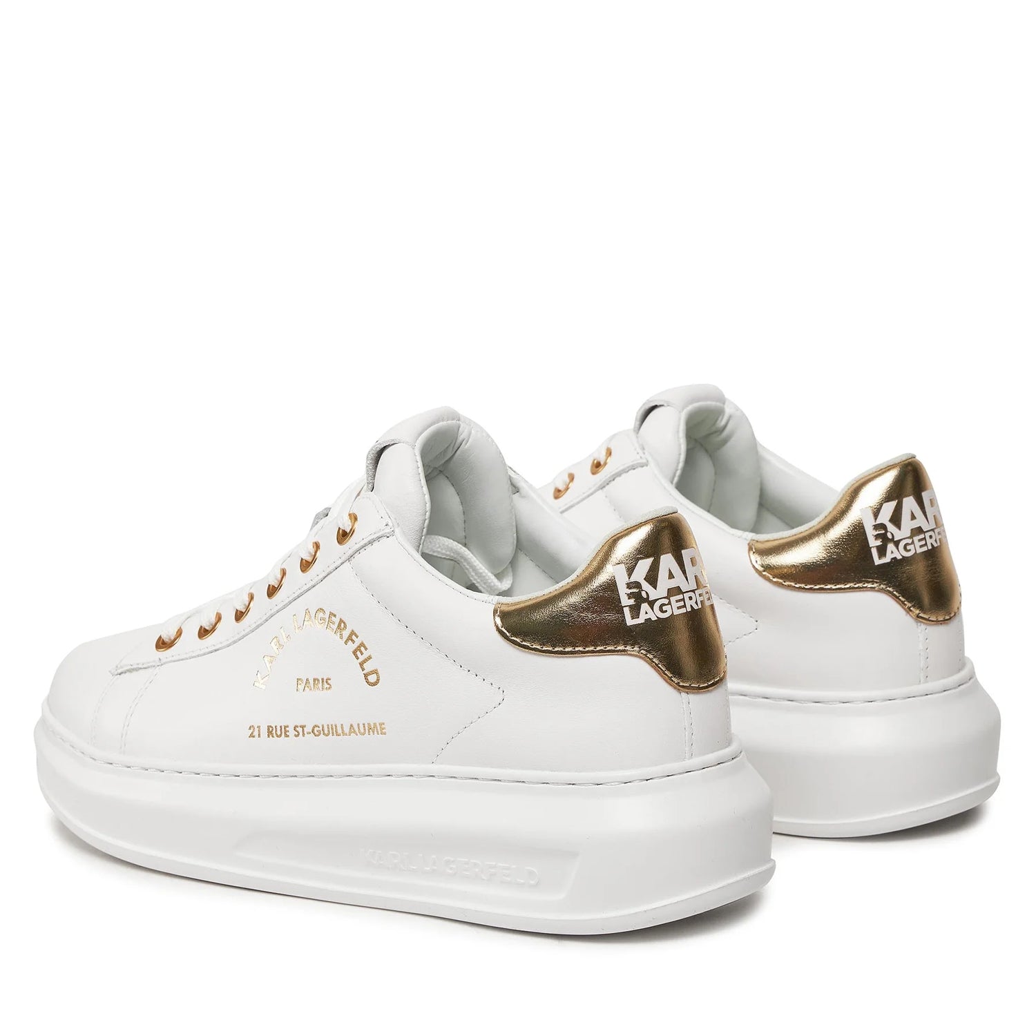 Karl Lagerfeld Sapatilhas Sneakers Shoes Kl62538 Whi Gold Branco Dourado_shot2