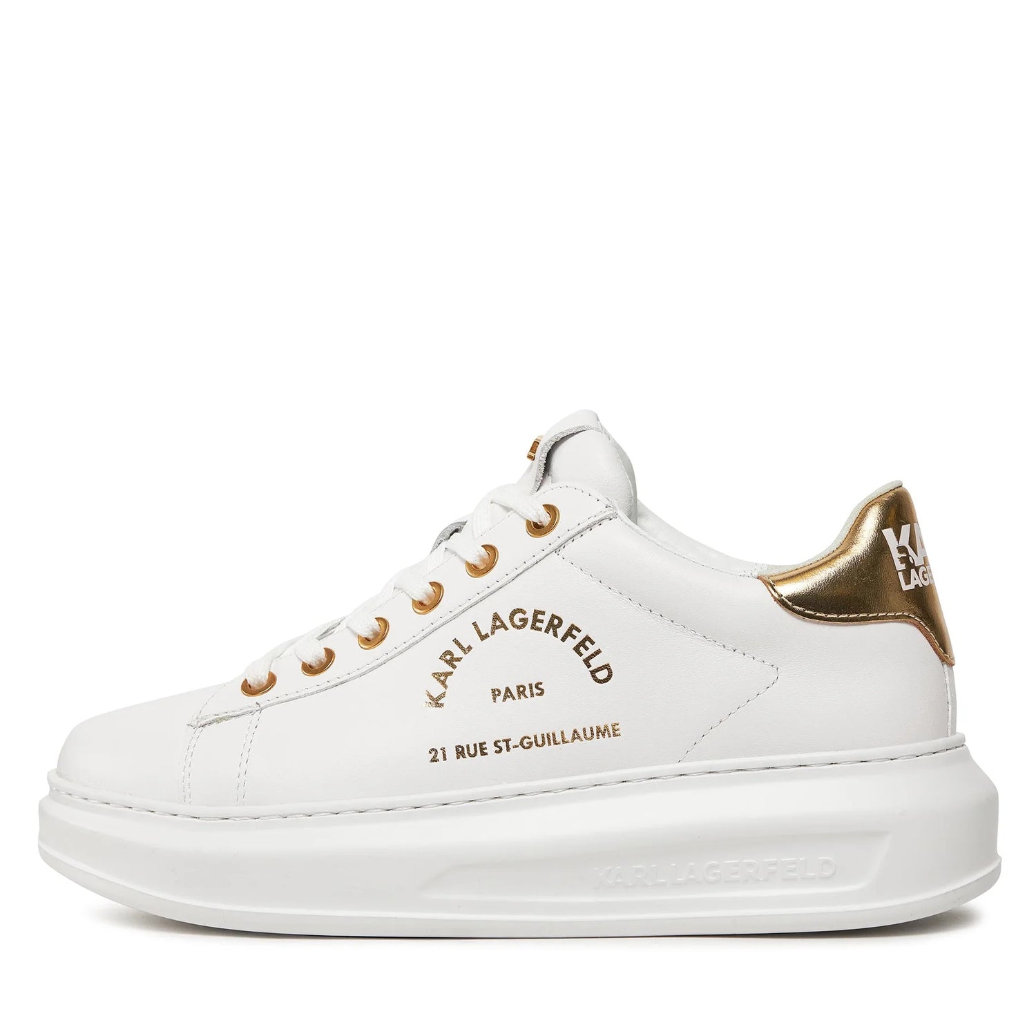 Karl Lagerfeld Sapatilhas Sneakers Shoes Kl62538 Whi Gold Branco Dourado_shot5