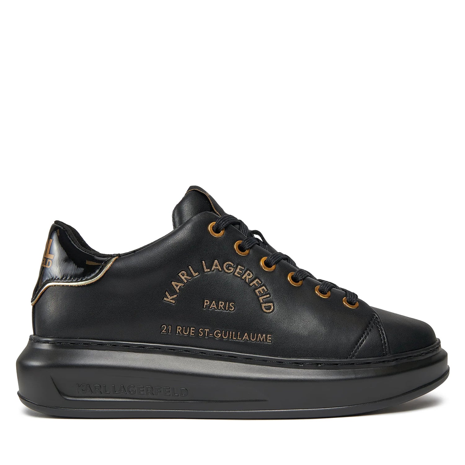 Karl Lagerfeld Sapatilhas Sneakers Shoes Kl62539f Blk Gold Preto Ouro_shot1