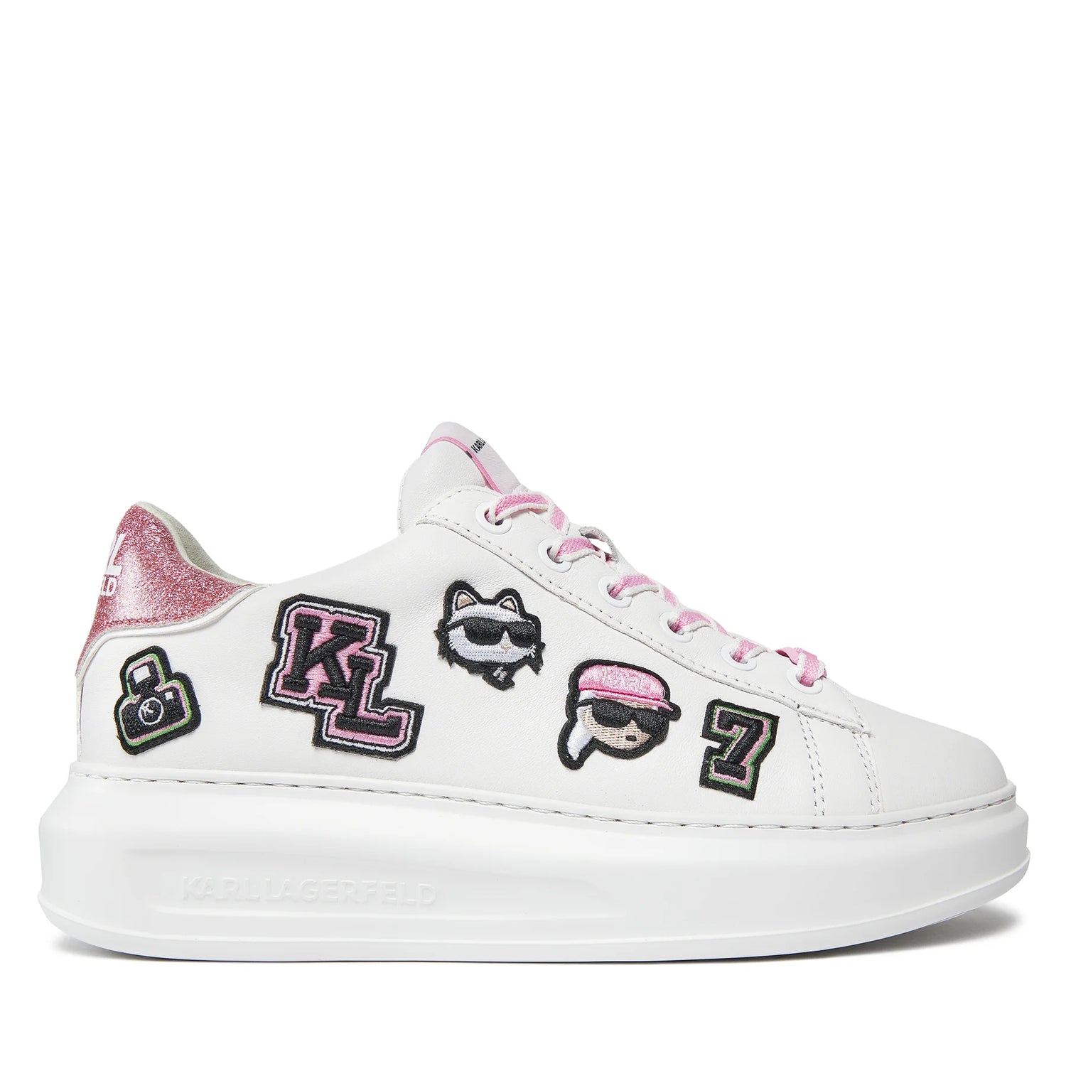 Karl Lagerfeld Sapatilhas Sneakers Shoes Kl62574 Whi Pink Branco Rosa_shot1