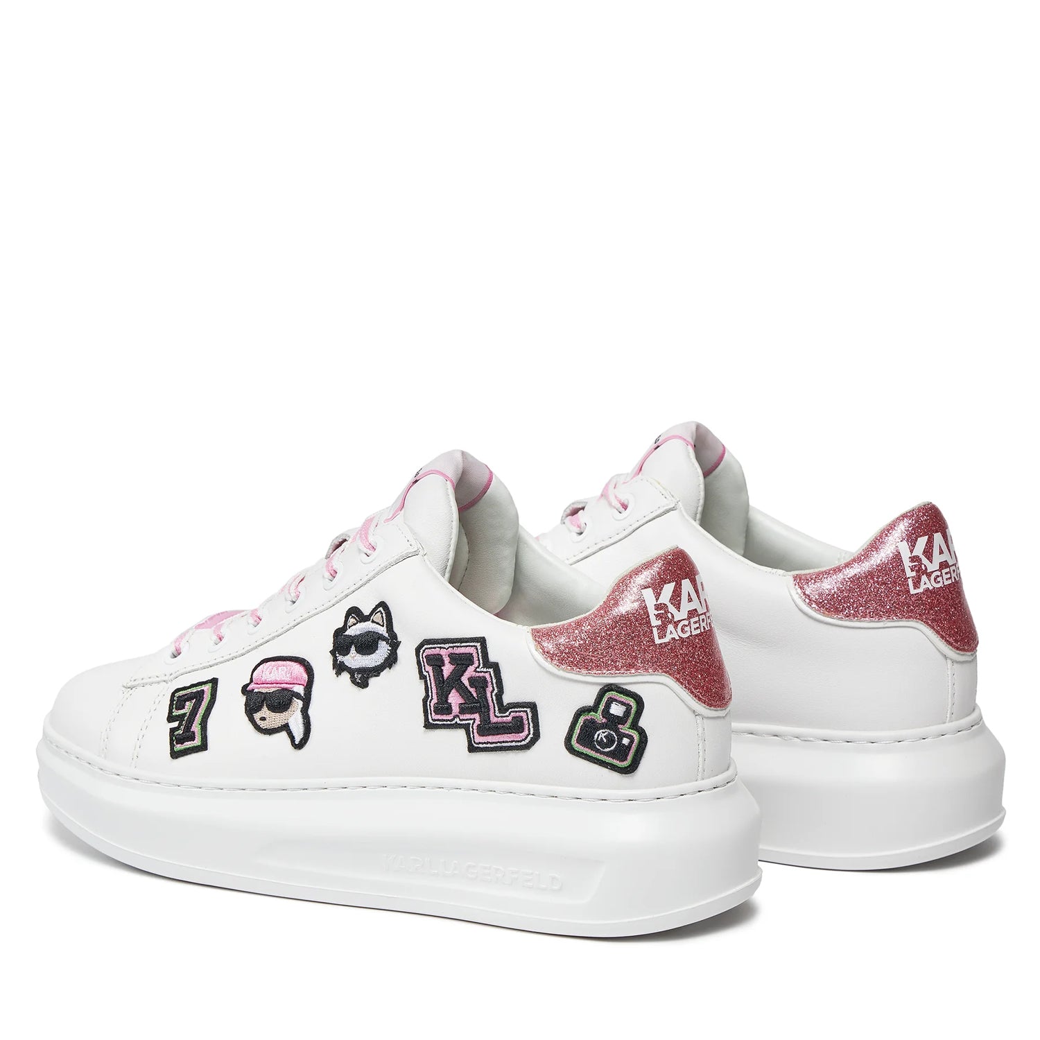 Karl Lagerfeld Sapatilhas Sneakers Shoes Kl62574 Whi Pink Branco Rosa_shot2